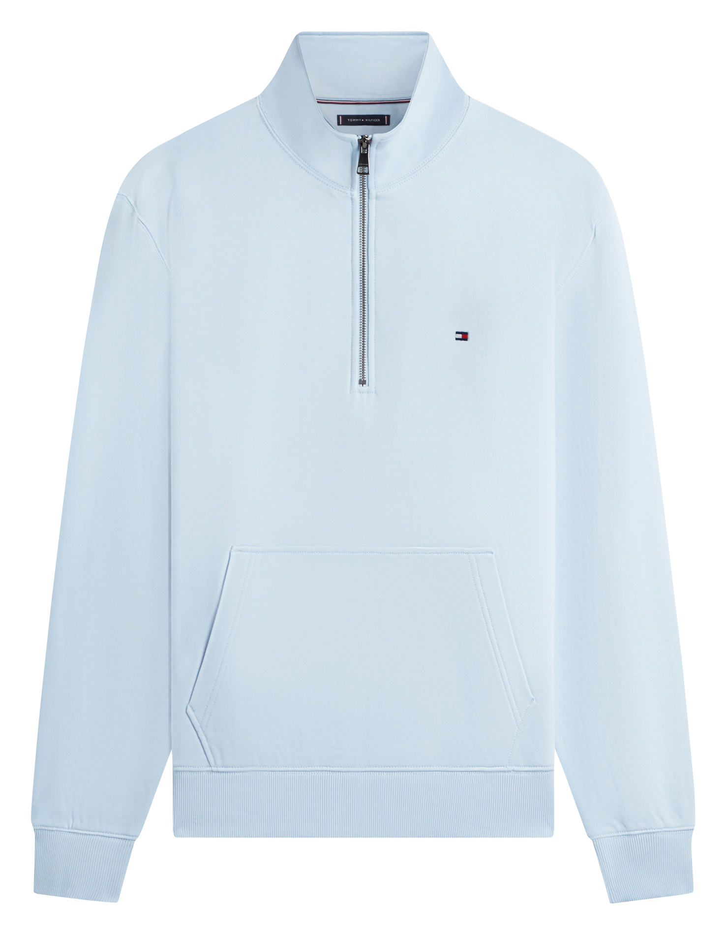 High-neck straight-cut cotton sweater TOMMY HILFIGER Blue