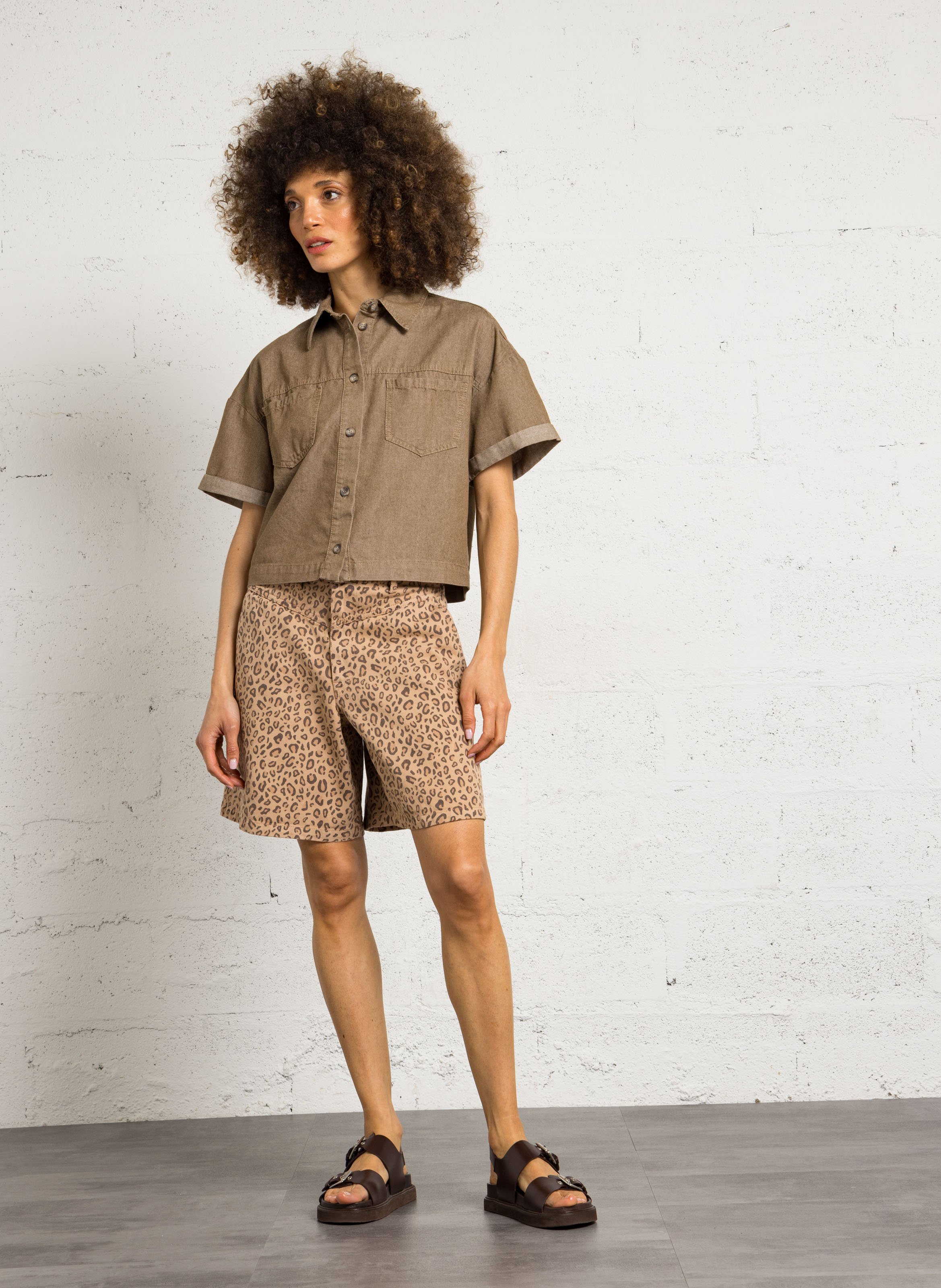 Bermuda droit en coton imprimé THE TINY BIG SISTER Multicolore