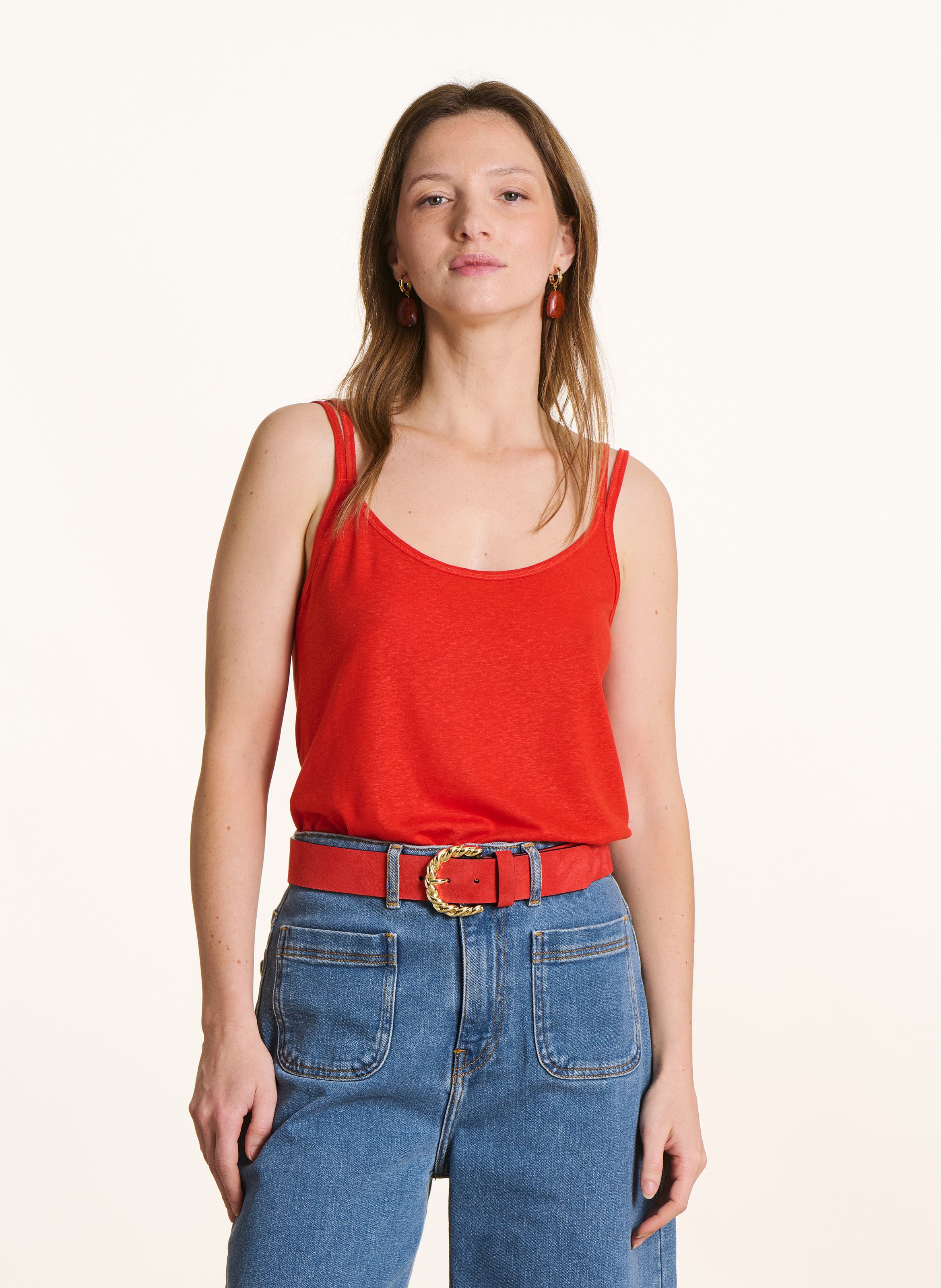 Débardeur uni col rond droit LA FEE MARABOUTEE