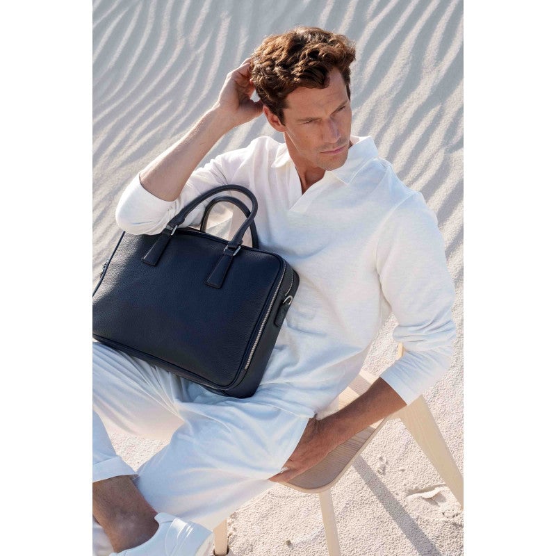 Leather document holder POURCHET Black