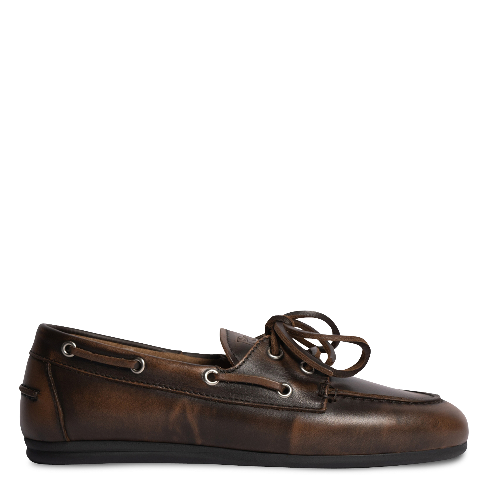 Leather boat shoes POSA Brown
