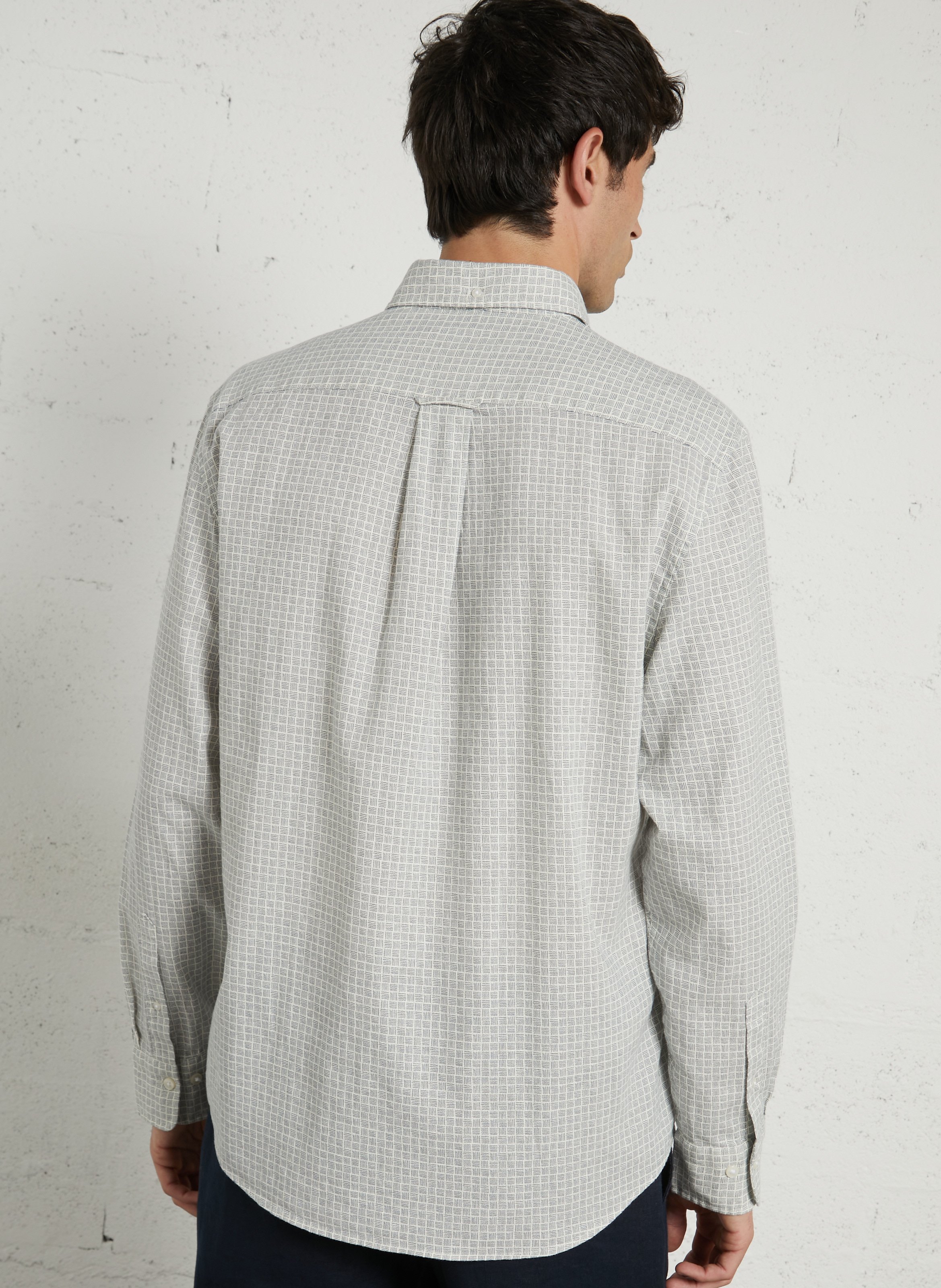 Gilet droit col classique en coton et lin GANT Beige