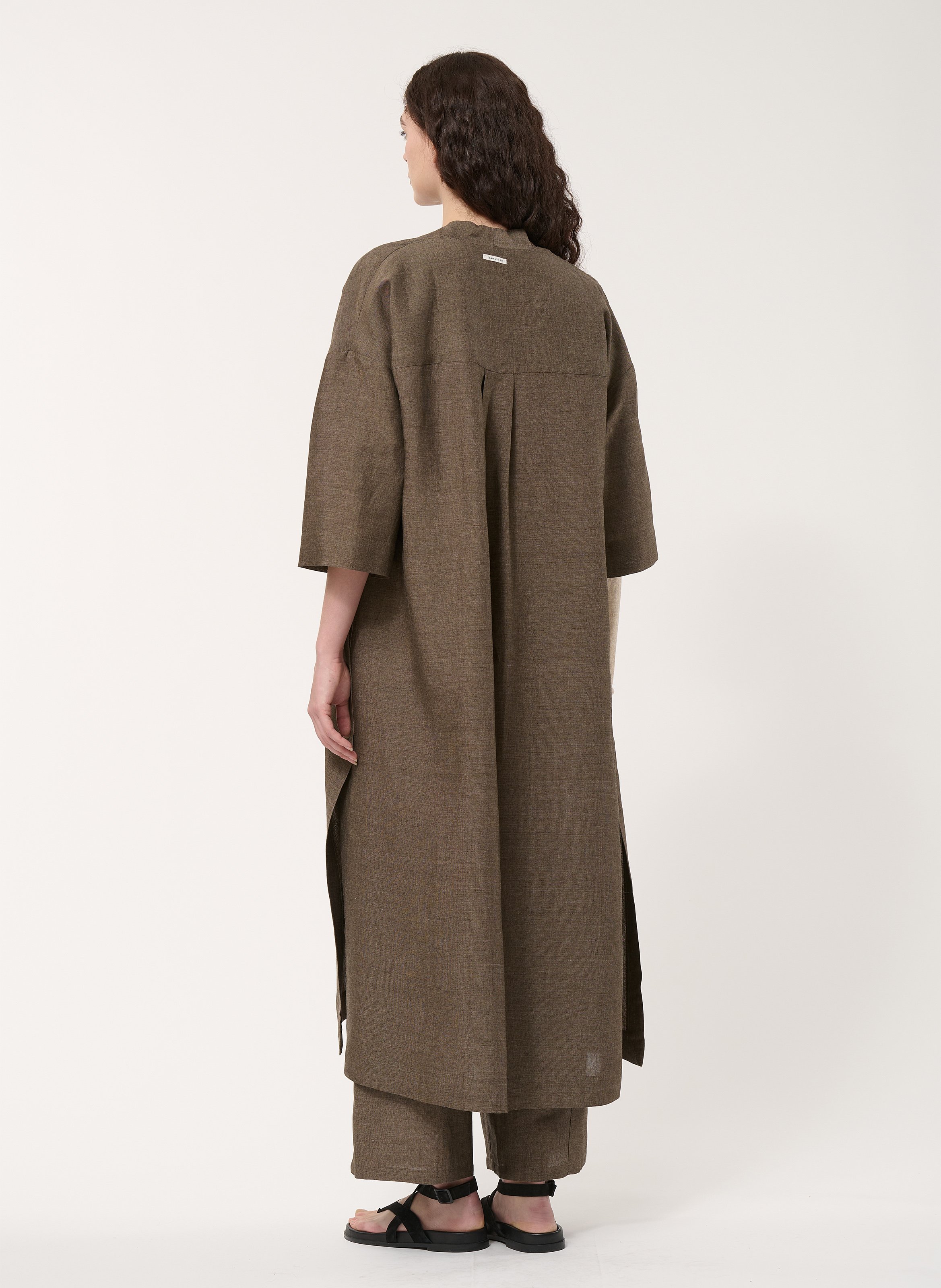 Kimono lungo oversize monocolore HUMILITY Marrone