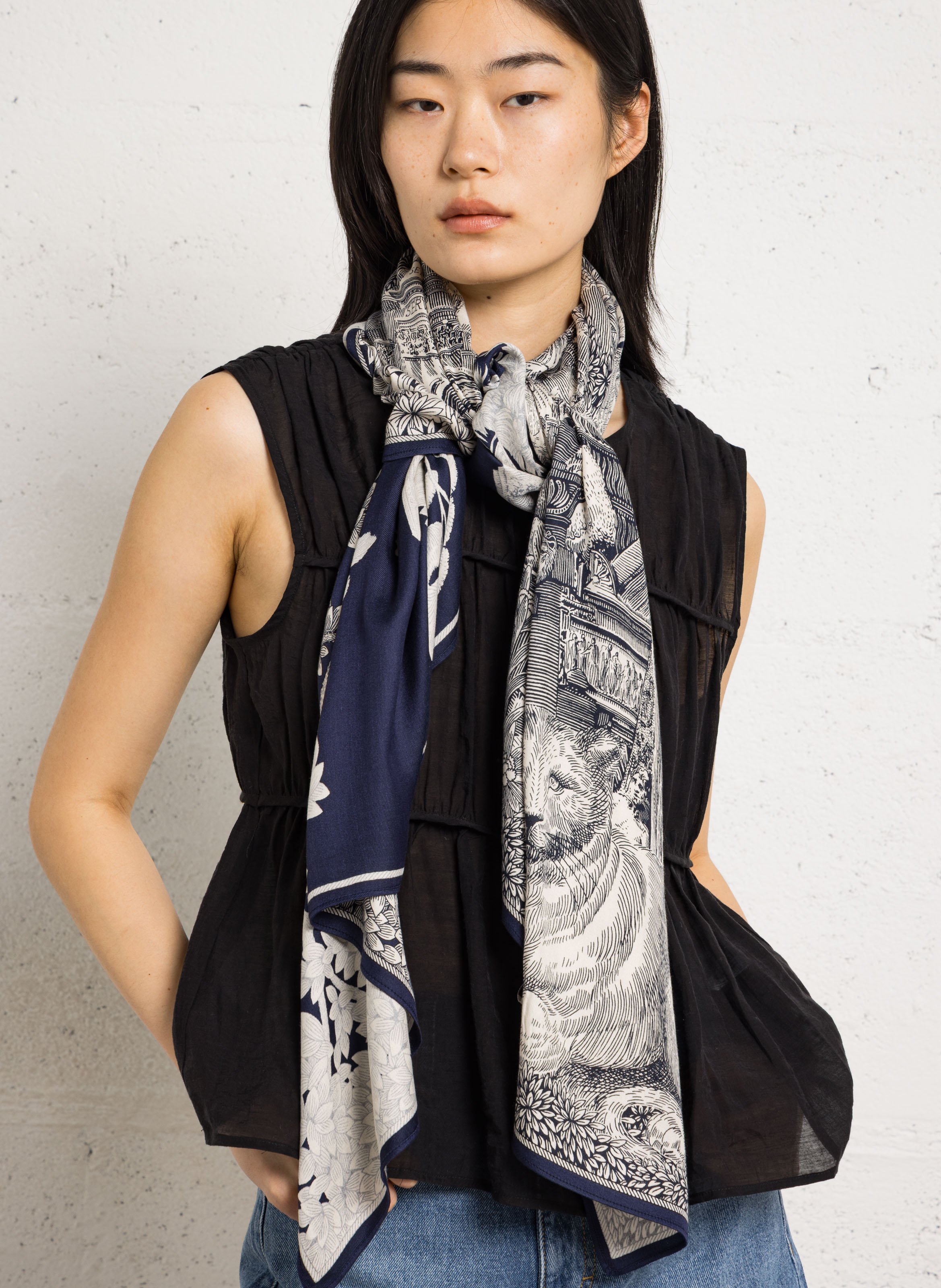 Bedrucktes Tuch aus Seidenmix INOUI EDITIONS