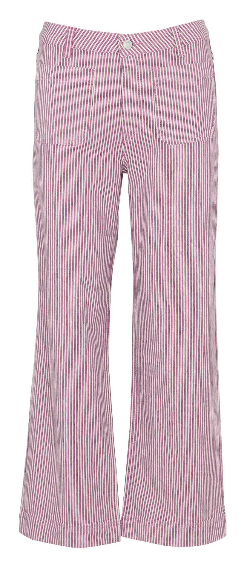 Gerade geschnittene Hose aus gestreifter Baumwollmischung MKT Rosa