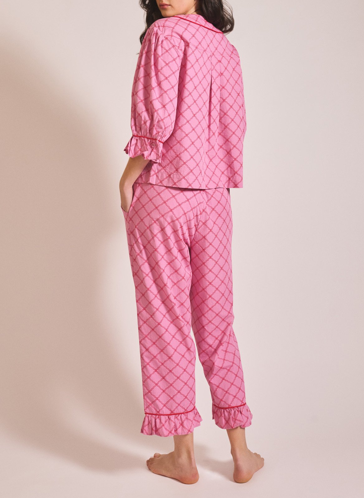 Pyjama-Set aus Baumwolle mit Print TBCO Rosa