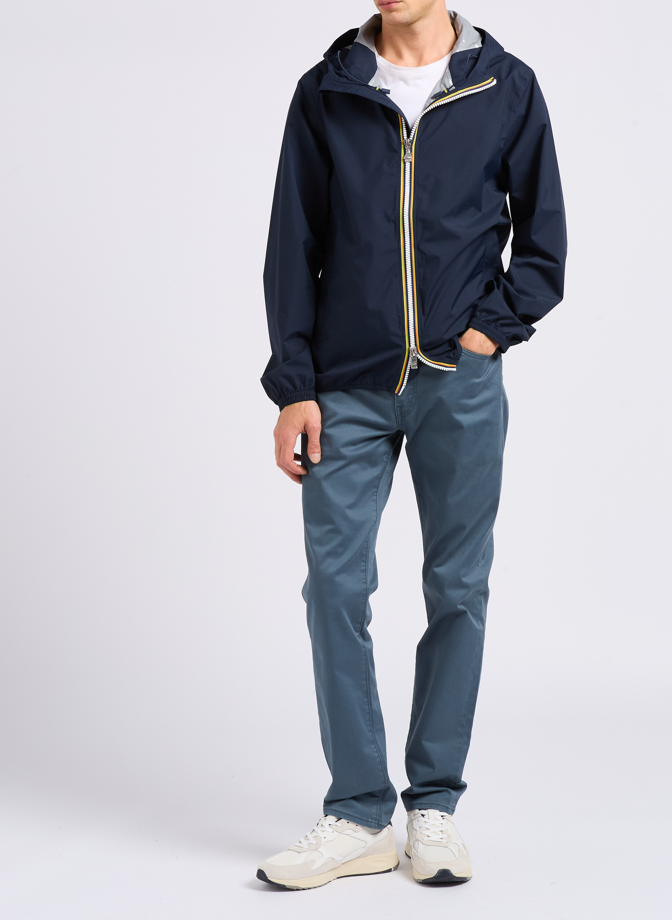 Fitted jacket with hood K-WAY Blue