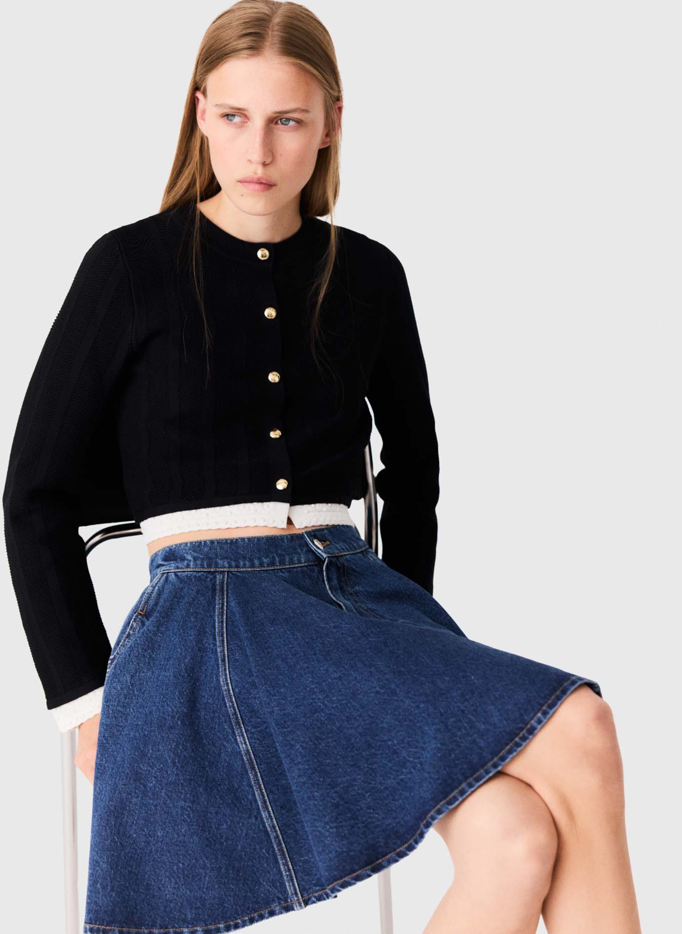 Rechte cardigan met ronde hals MAJE Zwart