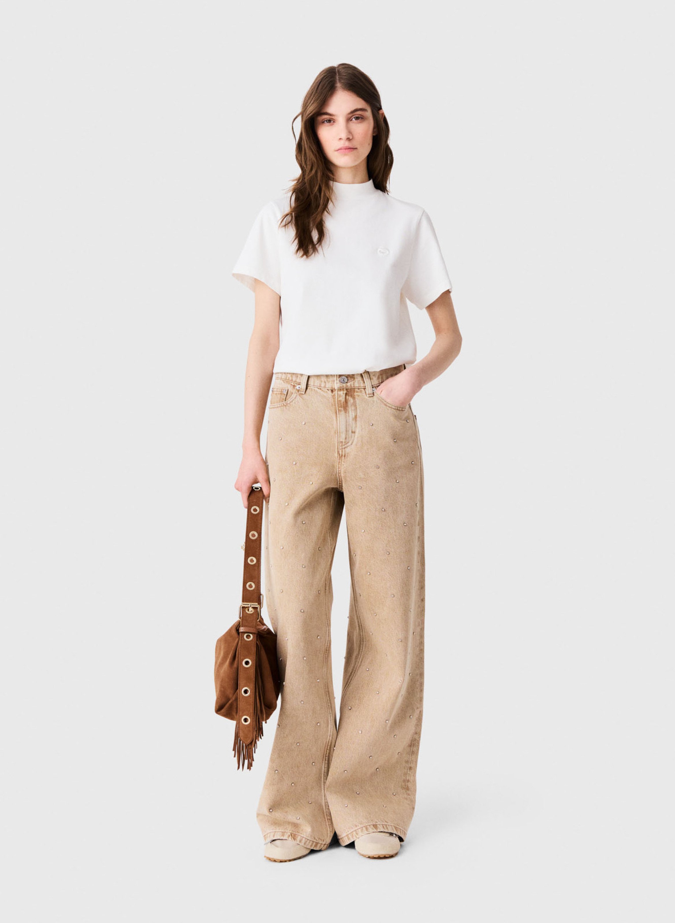 Straight-cut cotton T-shirt MAJE White