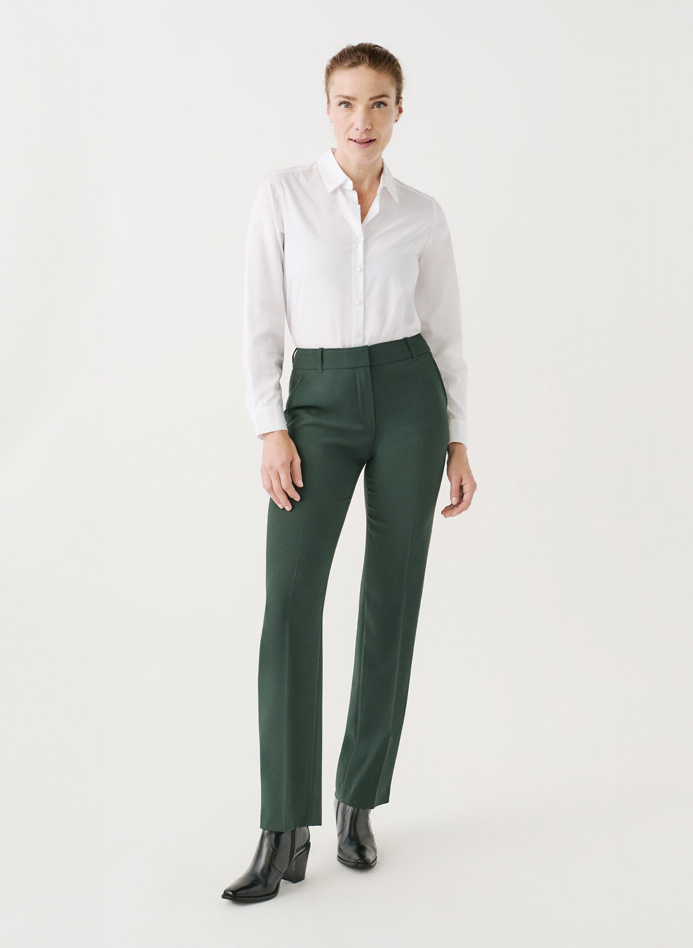 Bundfaltenhose CAROLL Grun