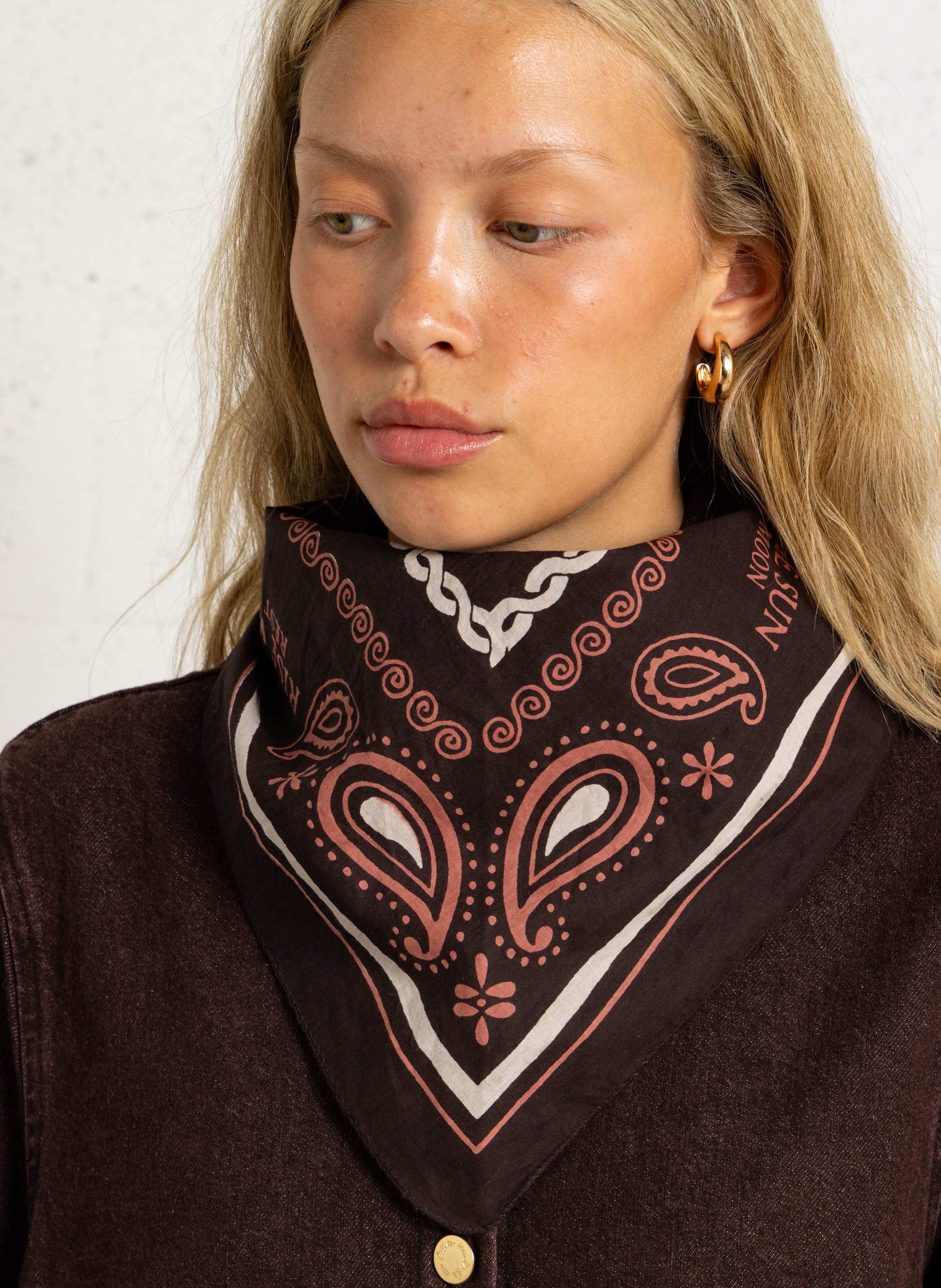 Foulard imprimé en coton DES PETITS HAUTS Multicolore