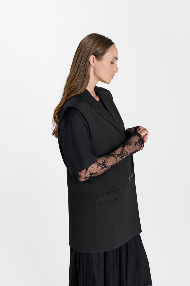 Sleeveless jacket LE TEMPS DES CERISES Black