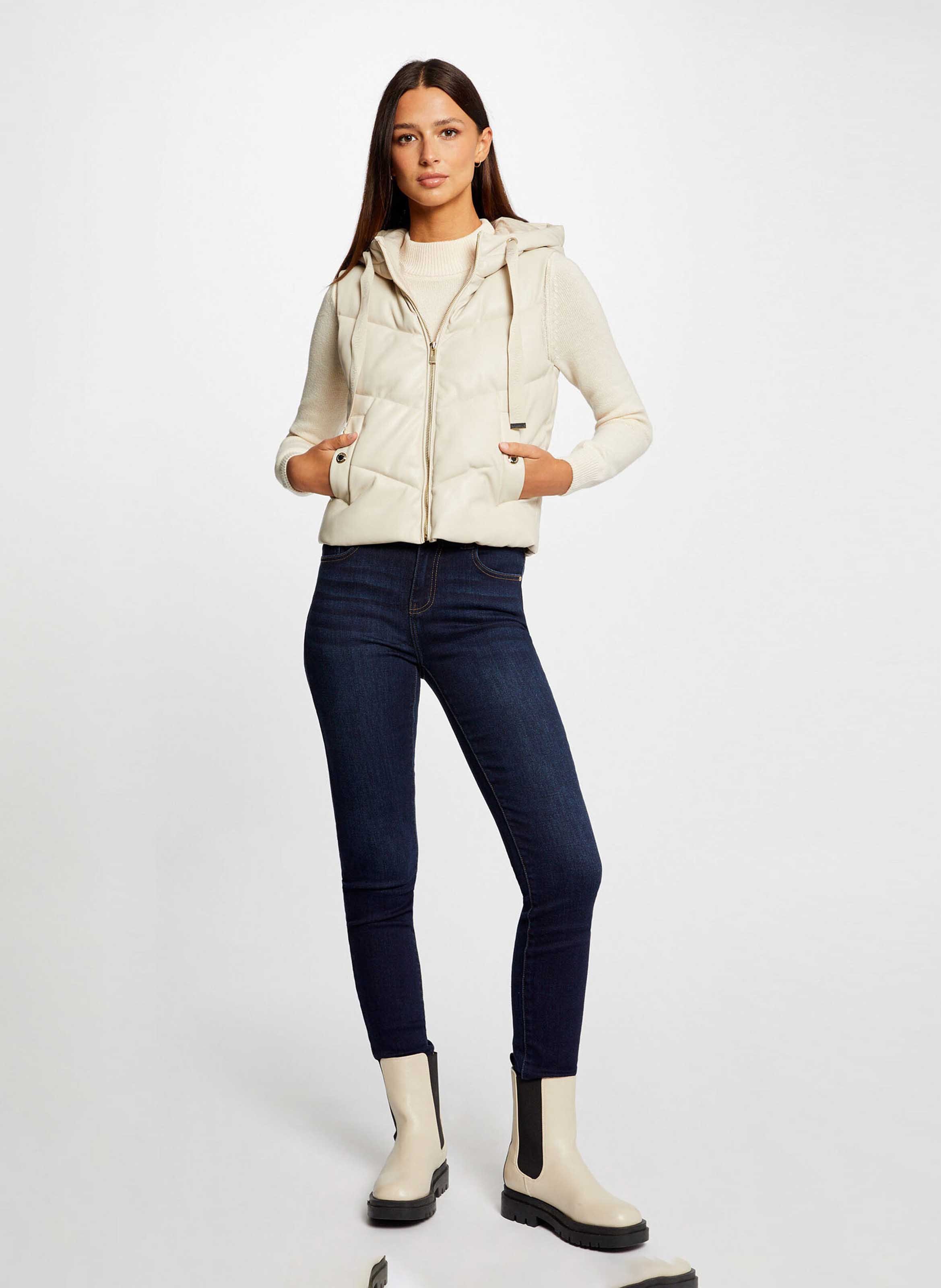 Bodywarmer met capuchon MORGAN Beige