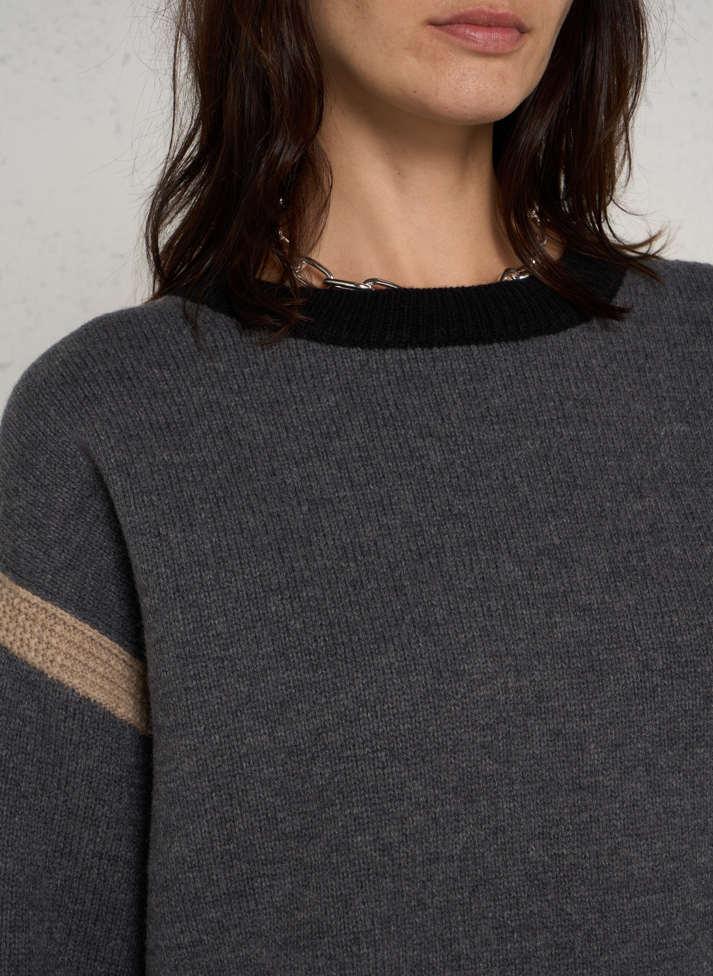 Pull ample en laine MAISON 123 Gris
