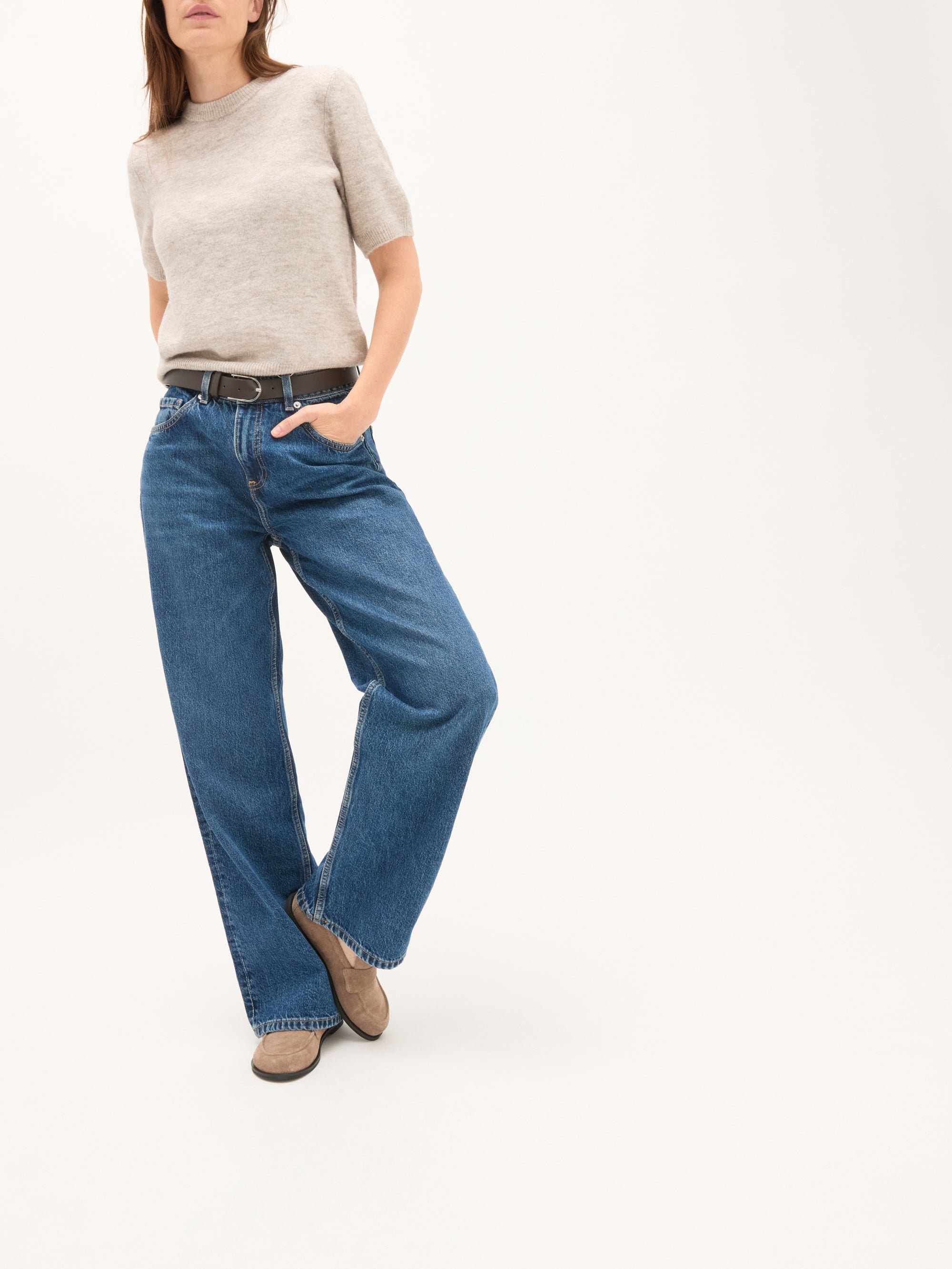 Flat heel moccasins with round toe VANESSA WU Beige