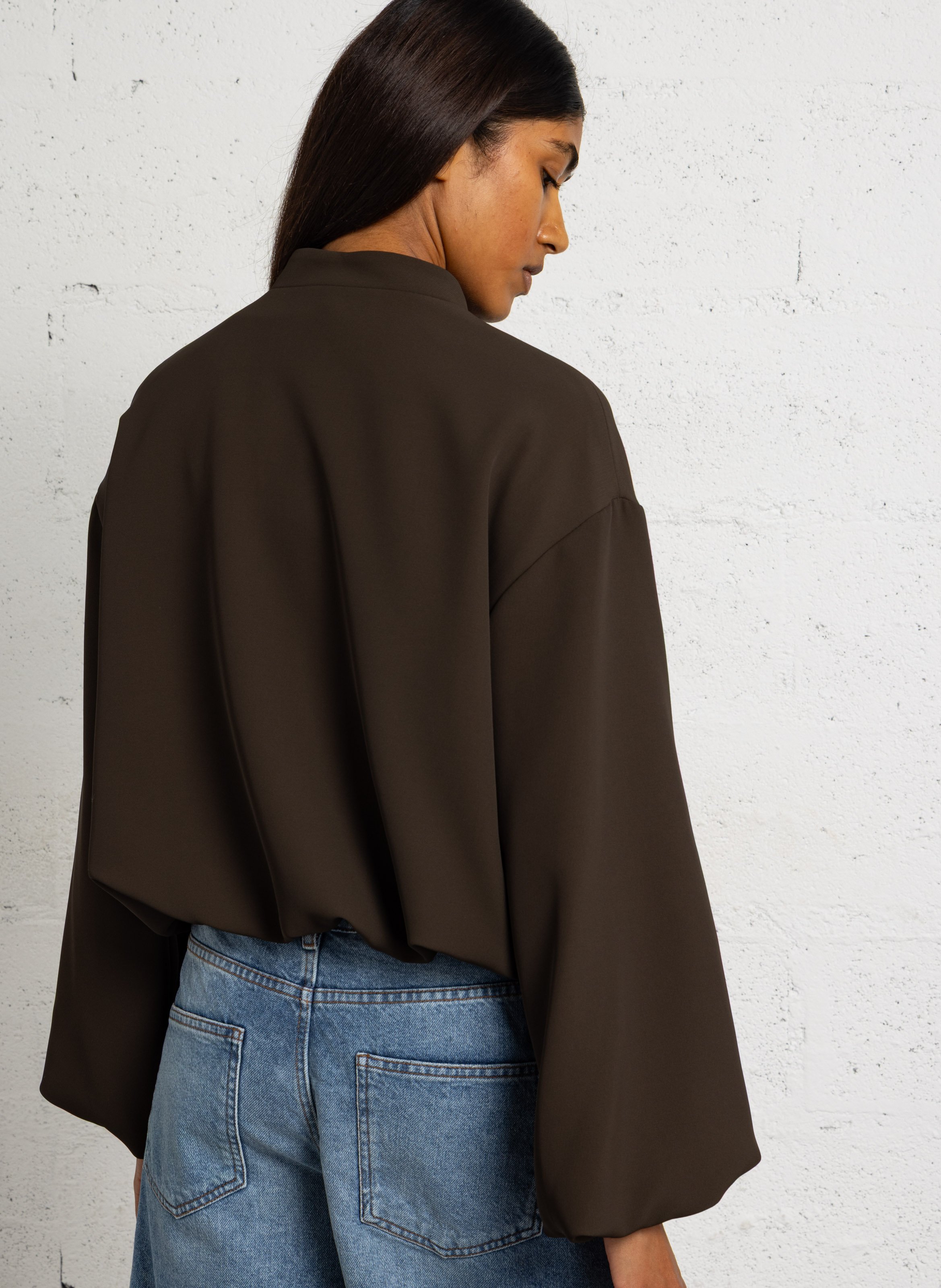 Short straight zip-up jacket in a solid color IMPERIAL Green