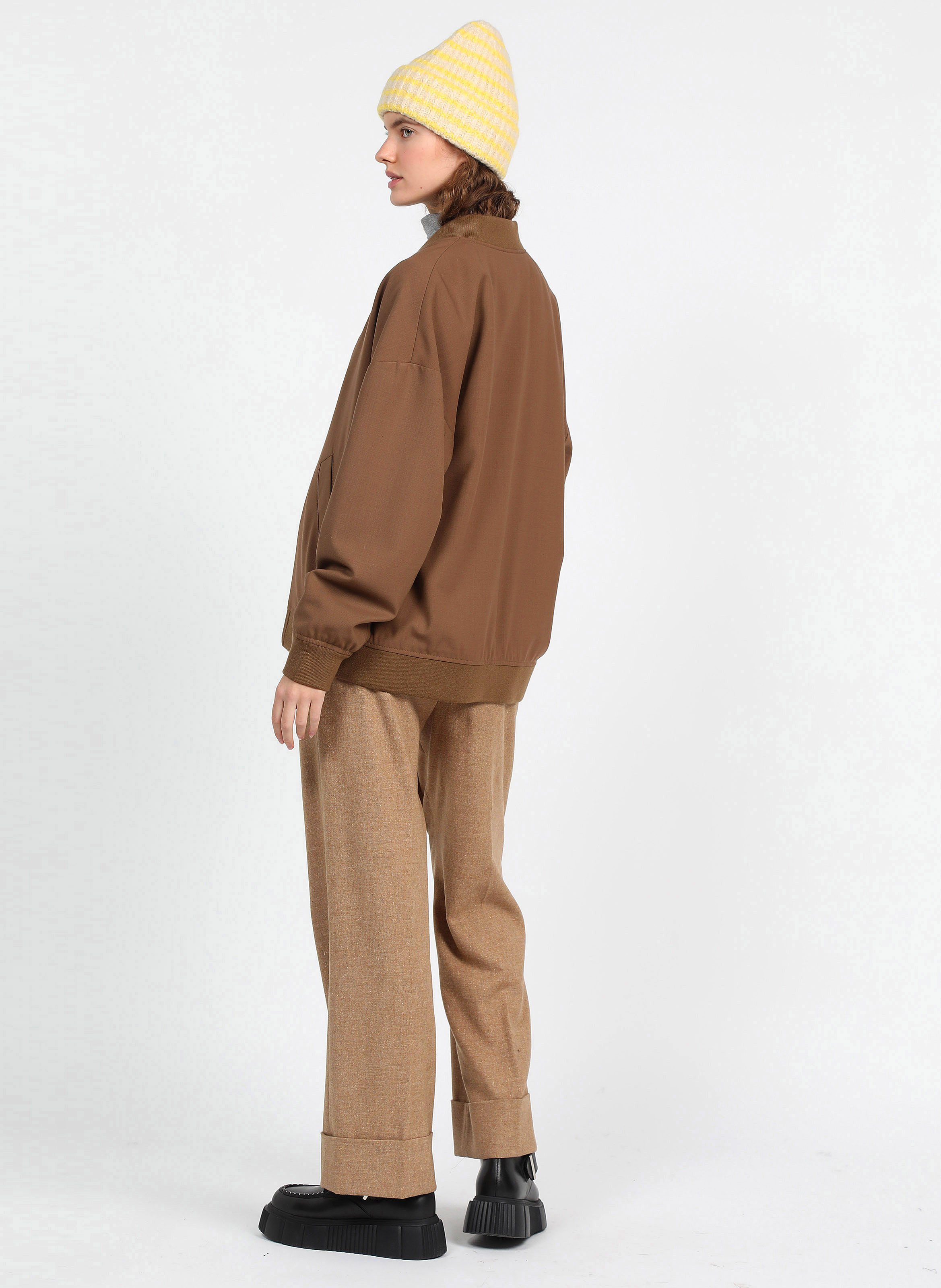 Oversized Woolblend Bomber Jacket Golden Wood Closed Women Place