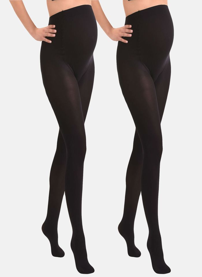 Duo Pack Collants De Grossesse Opaques Confortables 60den Noir Mamsy -  Femme