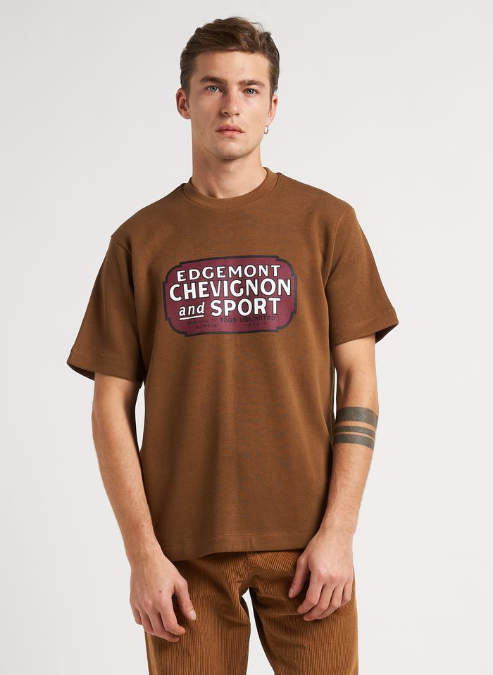 T-shirt manches courtes marron cognac homme