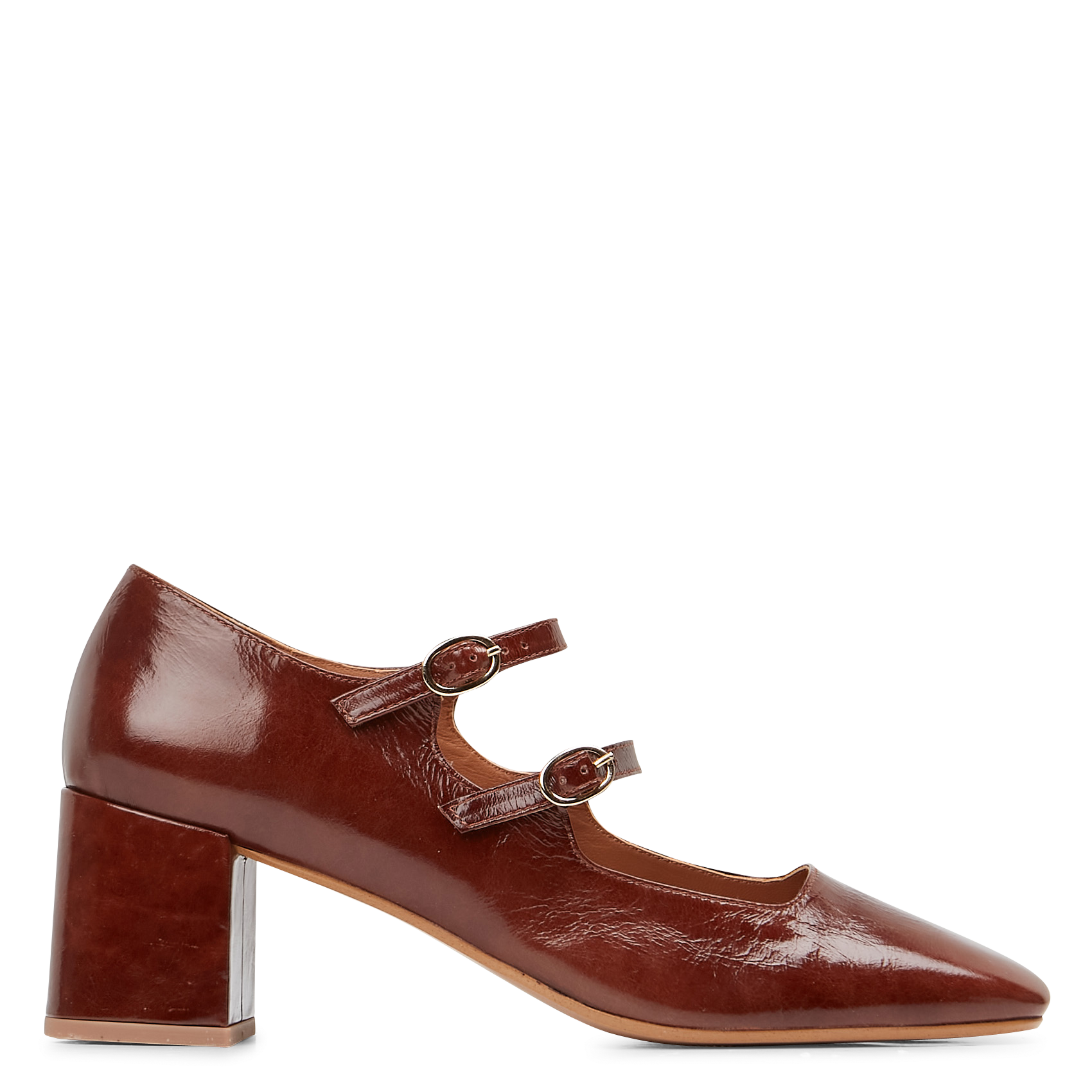 Spangenpumps aus Leder MELLOW YELLOW Braun