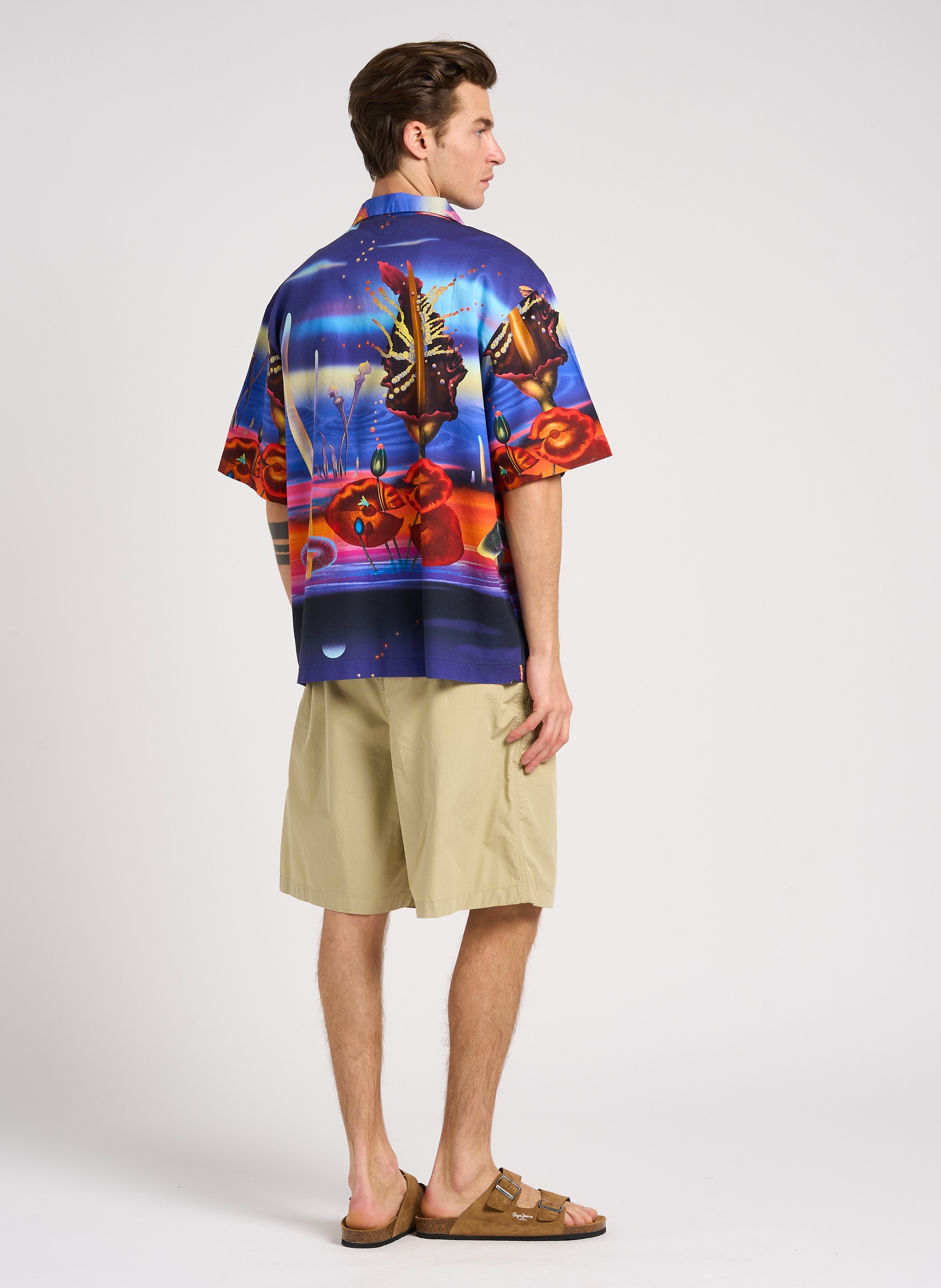 Short-sleeved printed cotton shirt EDWIN Multicolored