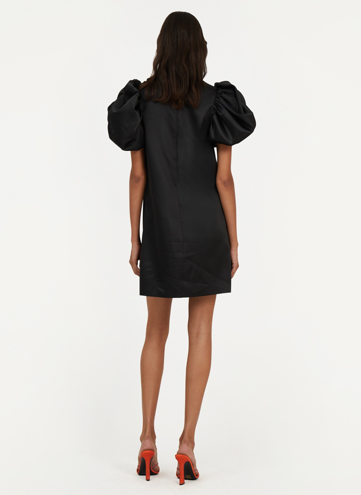 Robe courte satinée ROTATE Noir