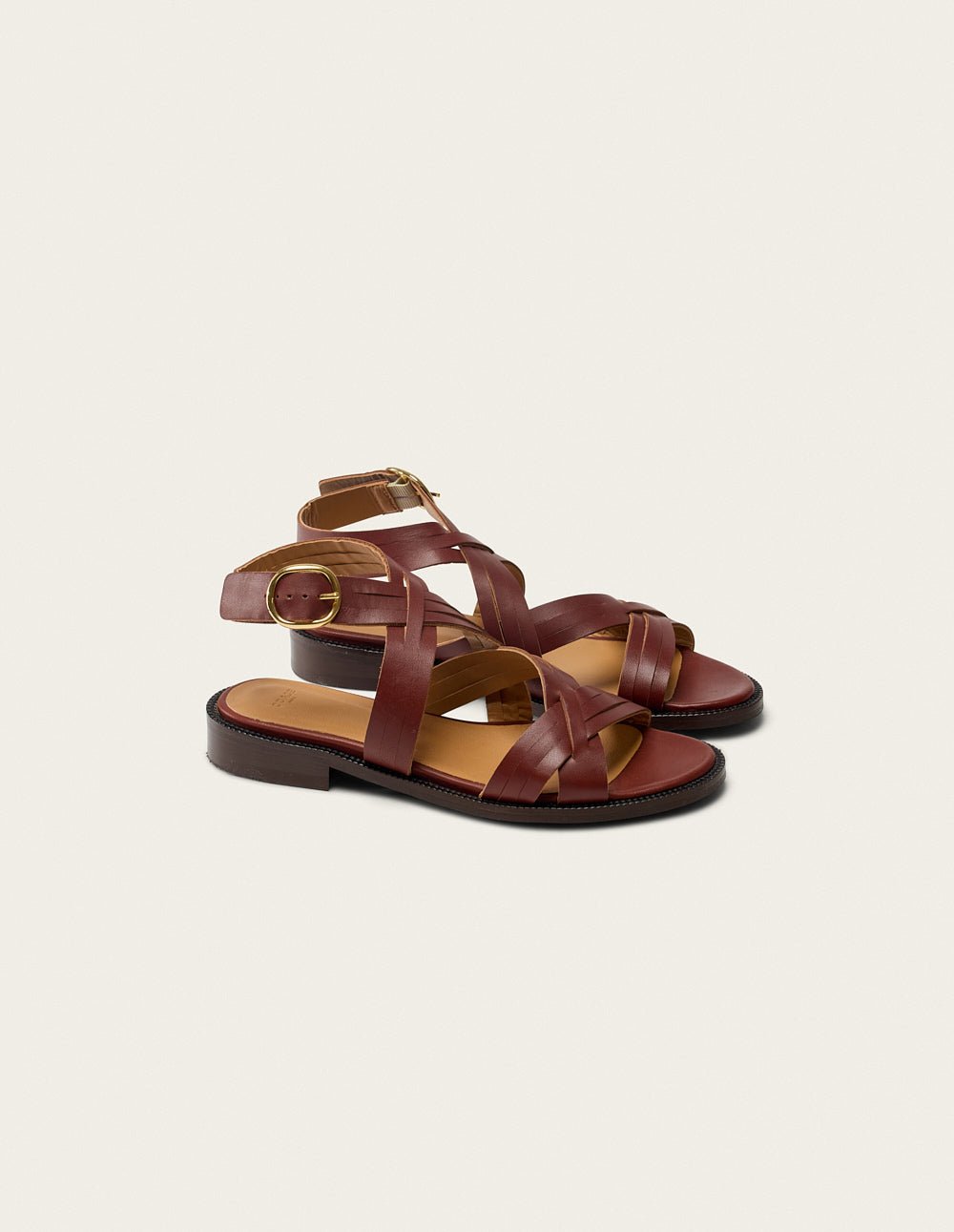 Faux leather sandals ODAJE EX. M.MOUSTACHE Brown