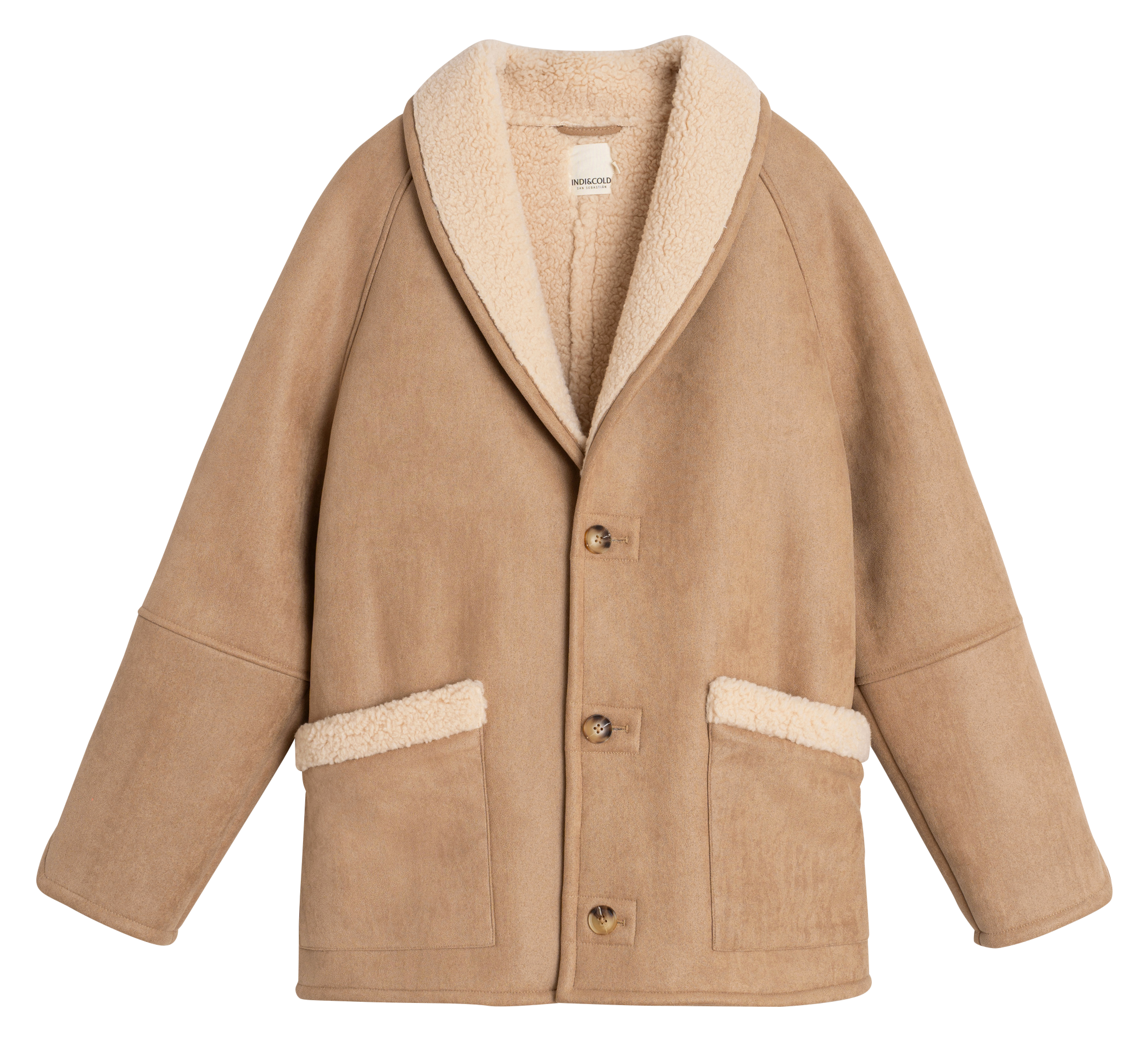 Manteau col à revers  INDI & COLD Beige