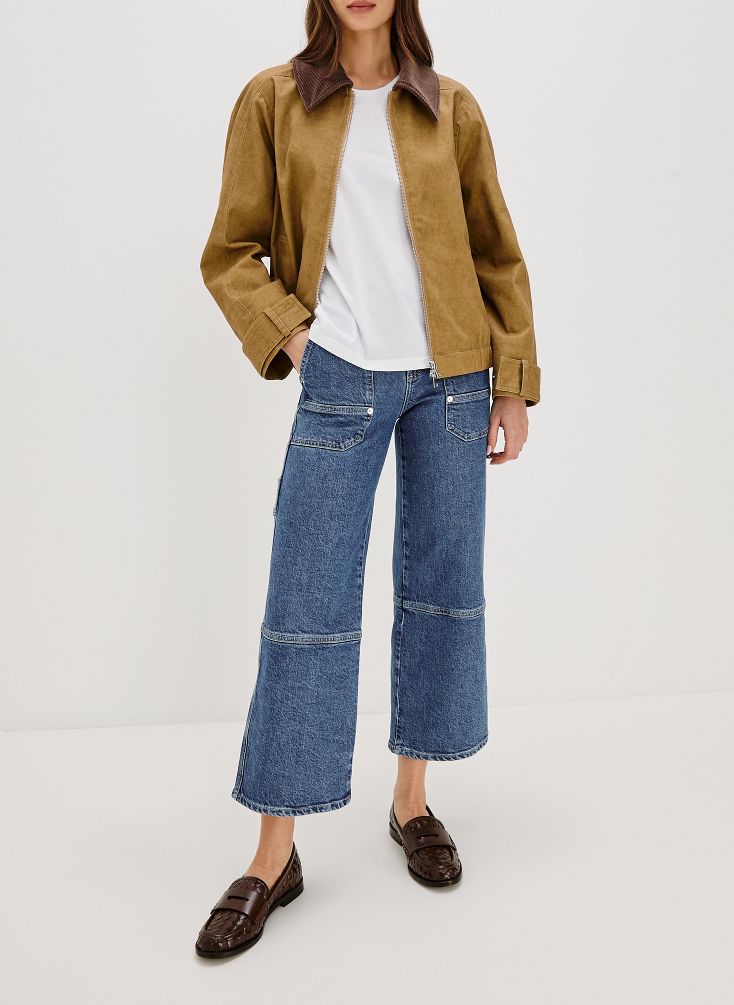 Veste col classique en coton RAILS Beige