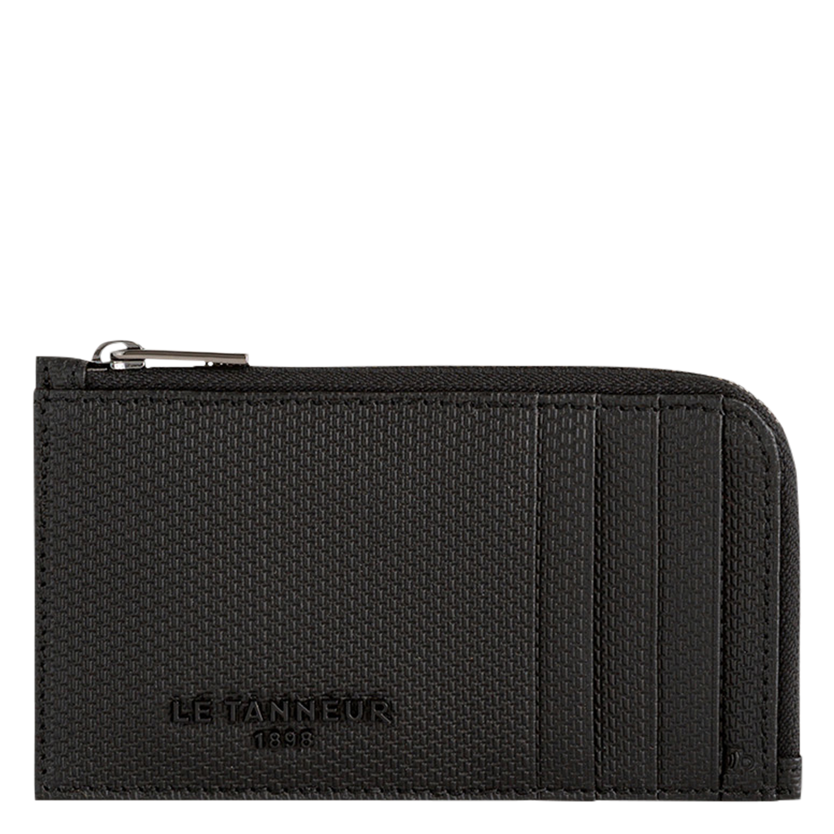 Leren pasjeshouder met ritsje en monogram LE TANNEUR