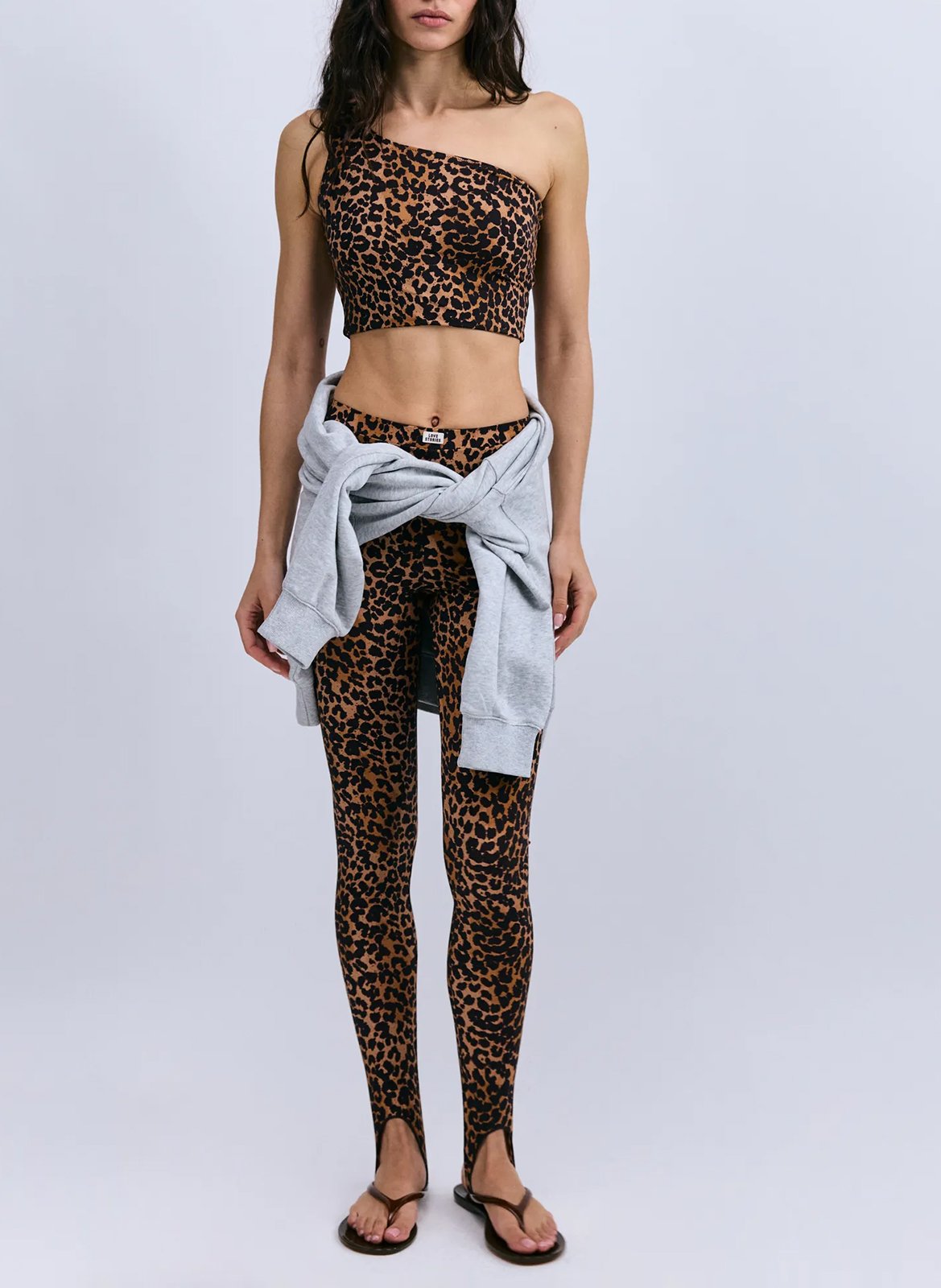 Asymmetric Leopard Print Top LOVE STORIES Brown