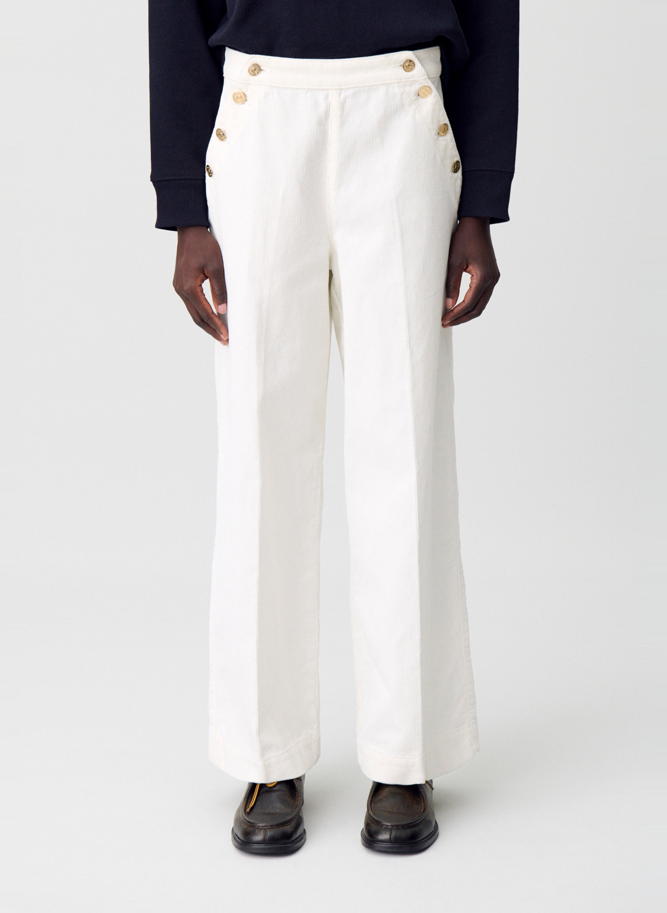 Ribbed Cotton Overalls CLAUDIE PIERLOT Beige