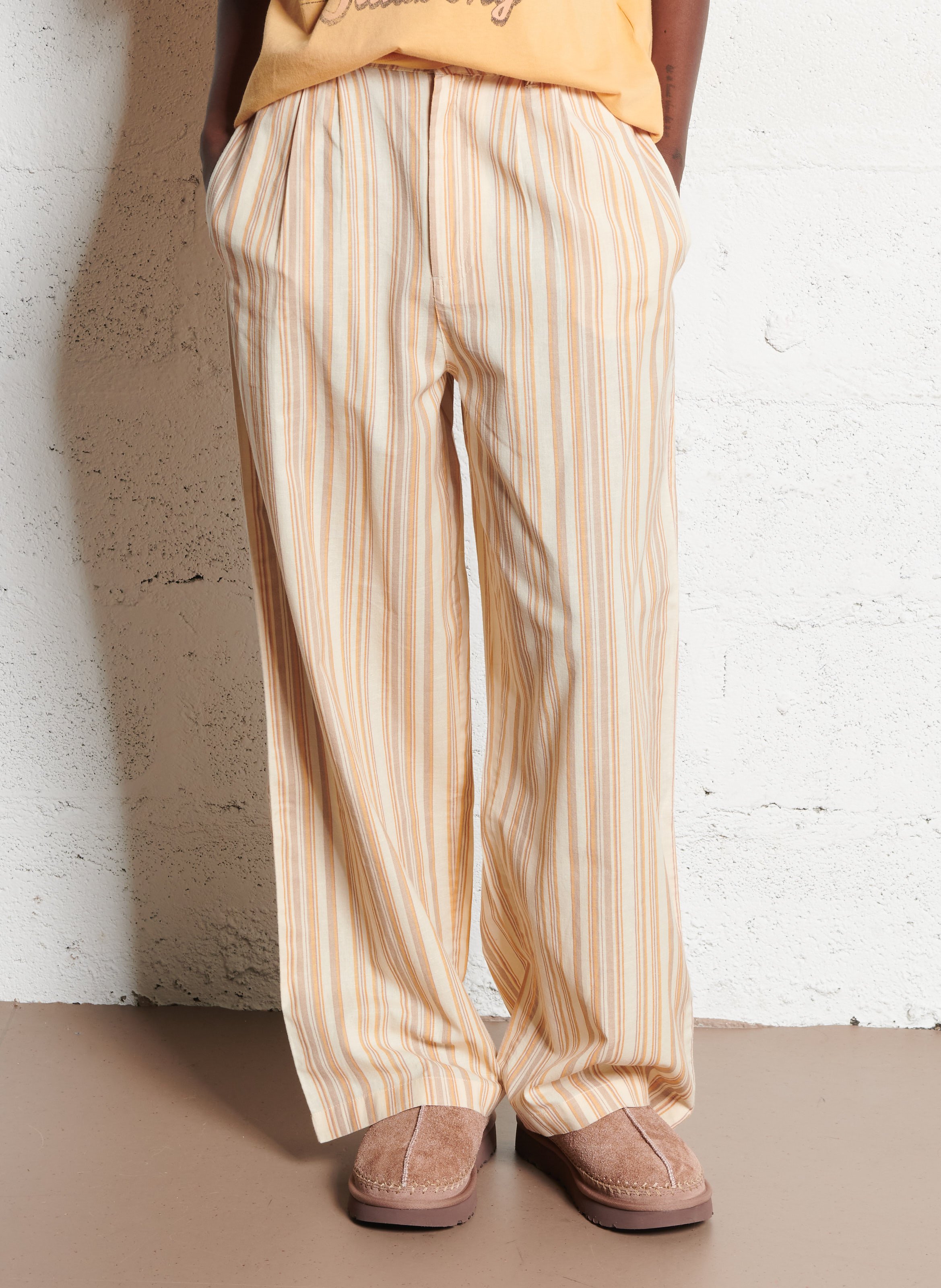 Pantalon large en coton mélangé BILLABONG Beige