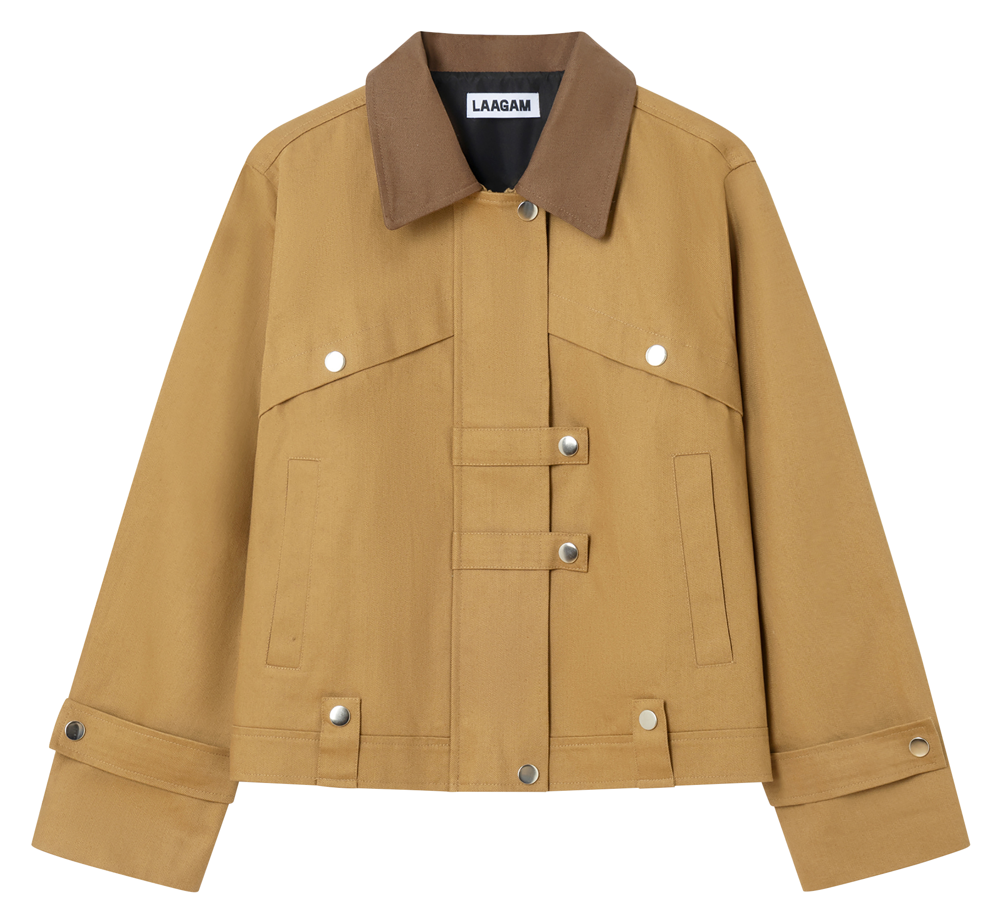 Solid structured buttoned jacket LAAGAM Beige