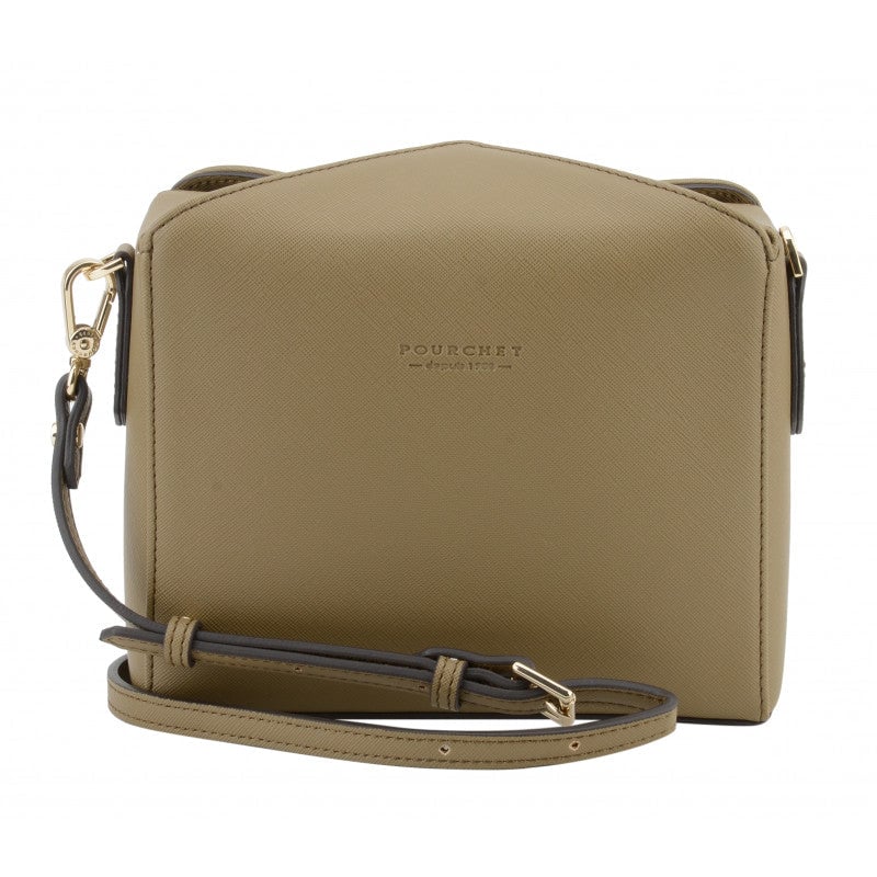 Shoulder bag - coated grain POURCHET Brown