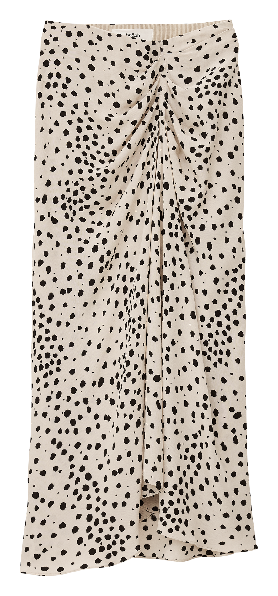 Jupe midi droite motif pois BA&SH Beige