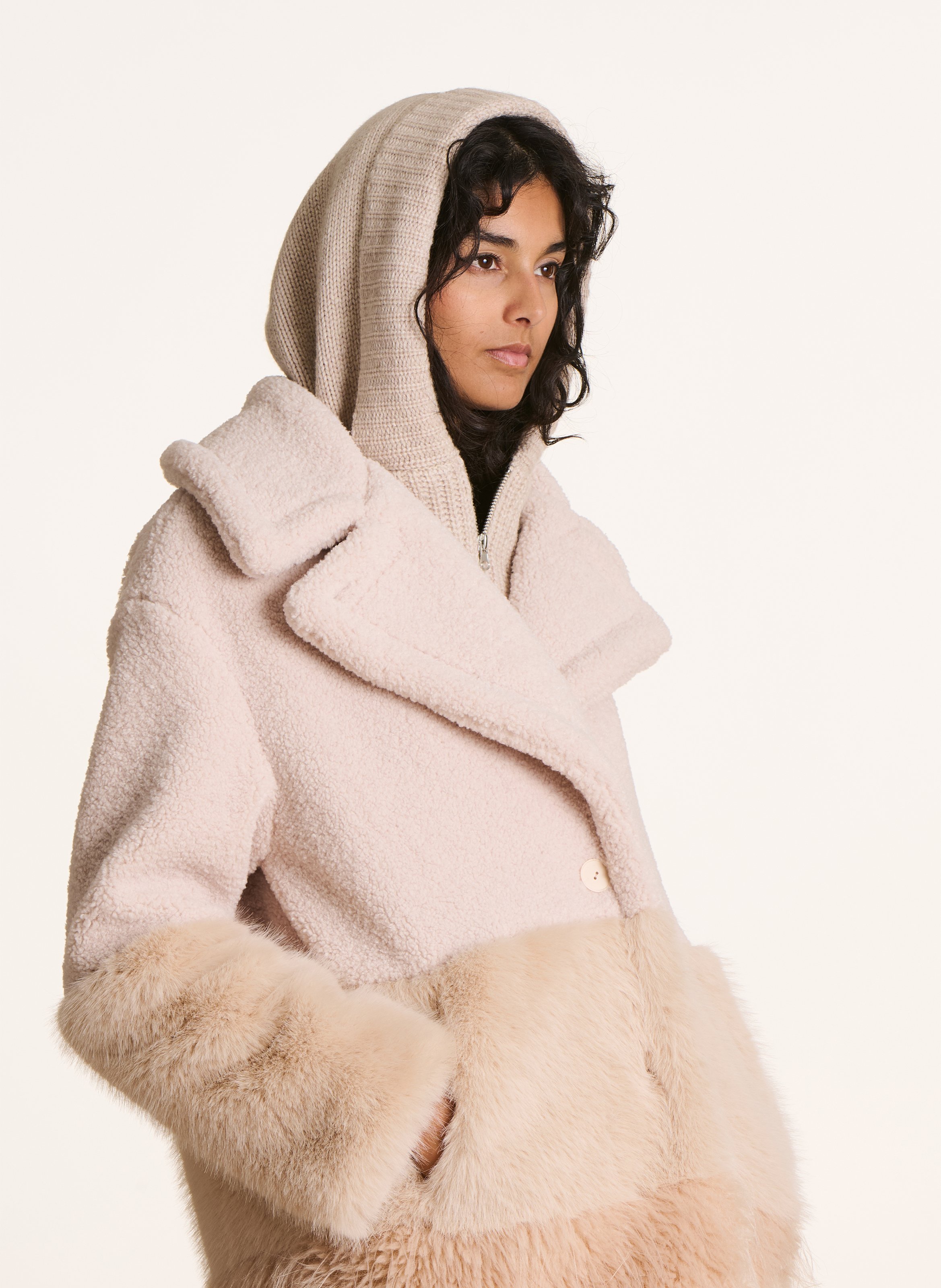 Capuche amovible en maille LA FEE MARABOUTEE