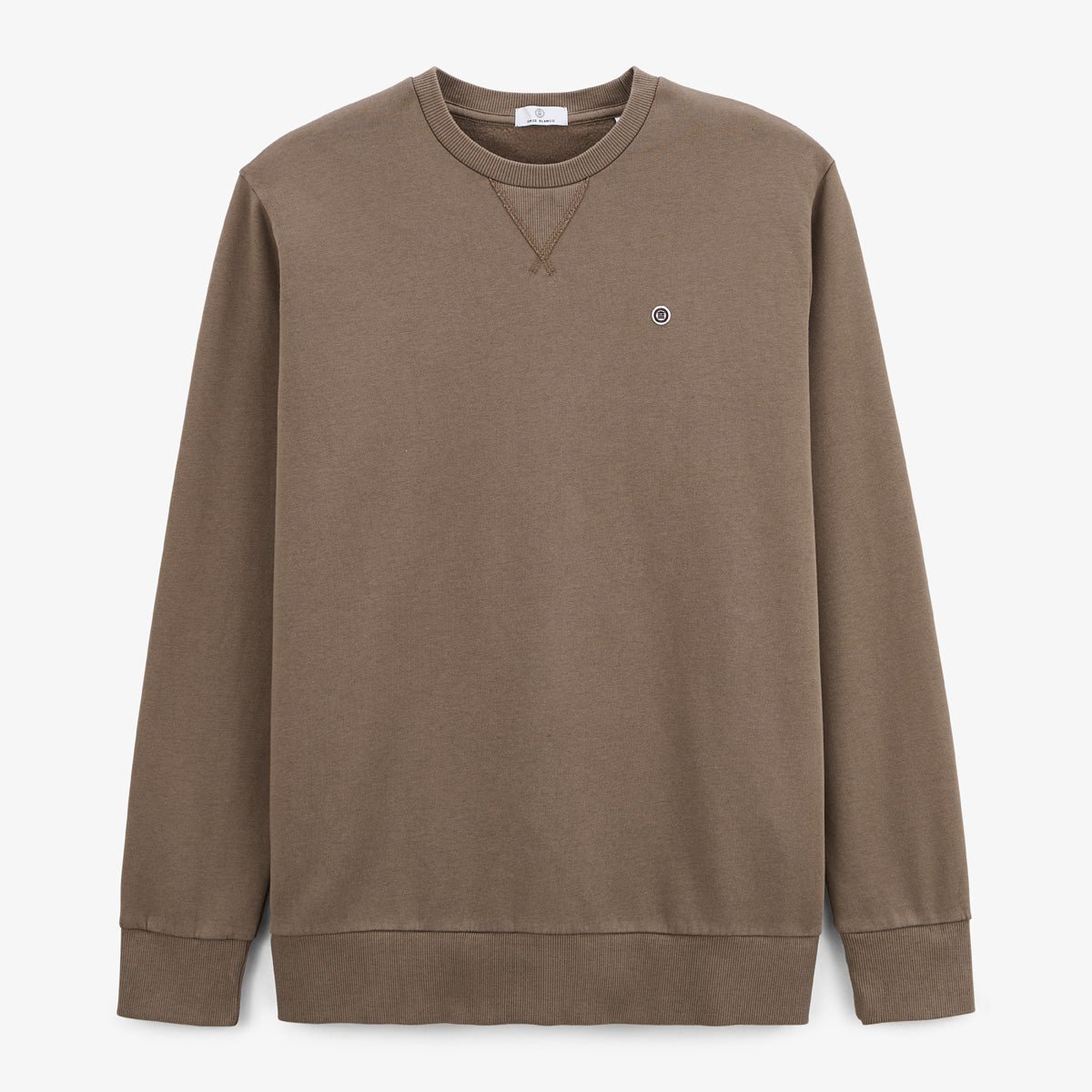 Plain round neck sweatshirt SERGE BLANCO Brown