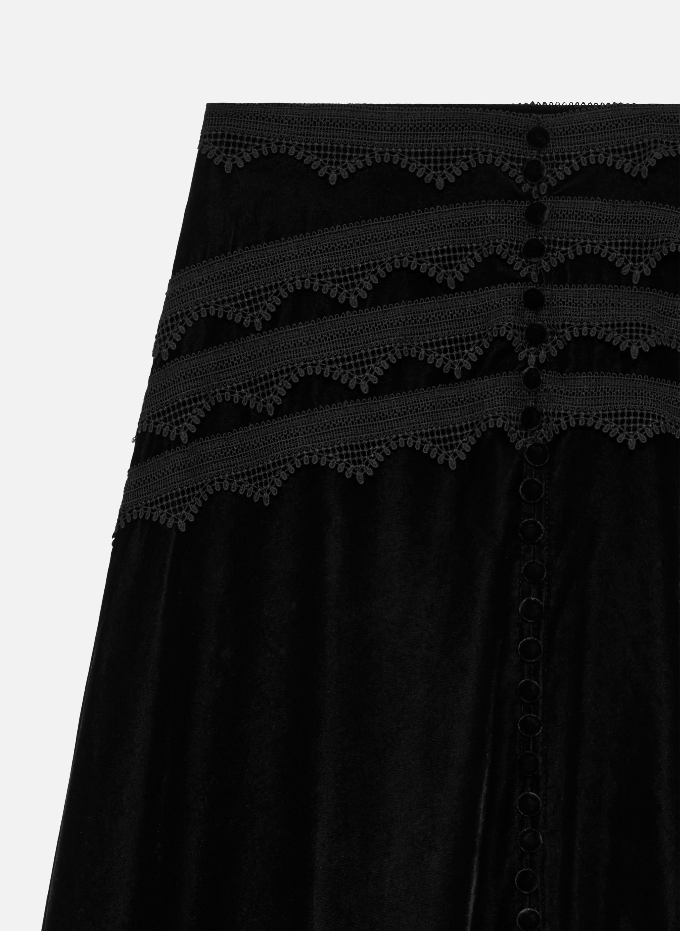 Long velvet skirt THE KOOPLES Black