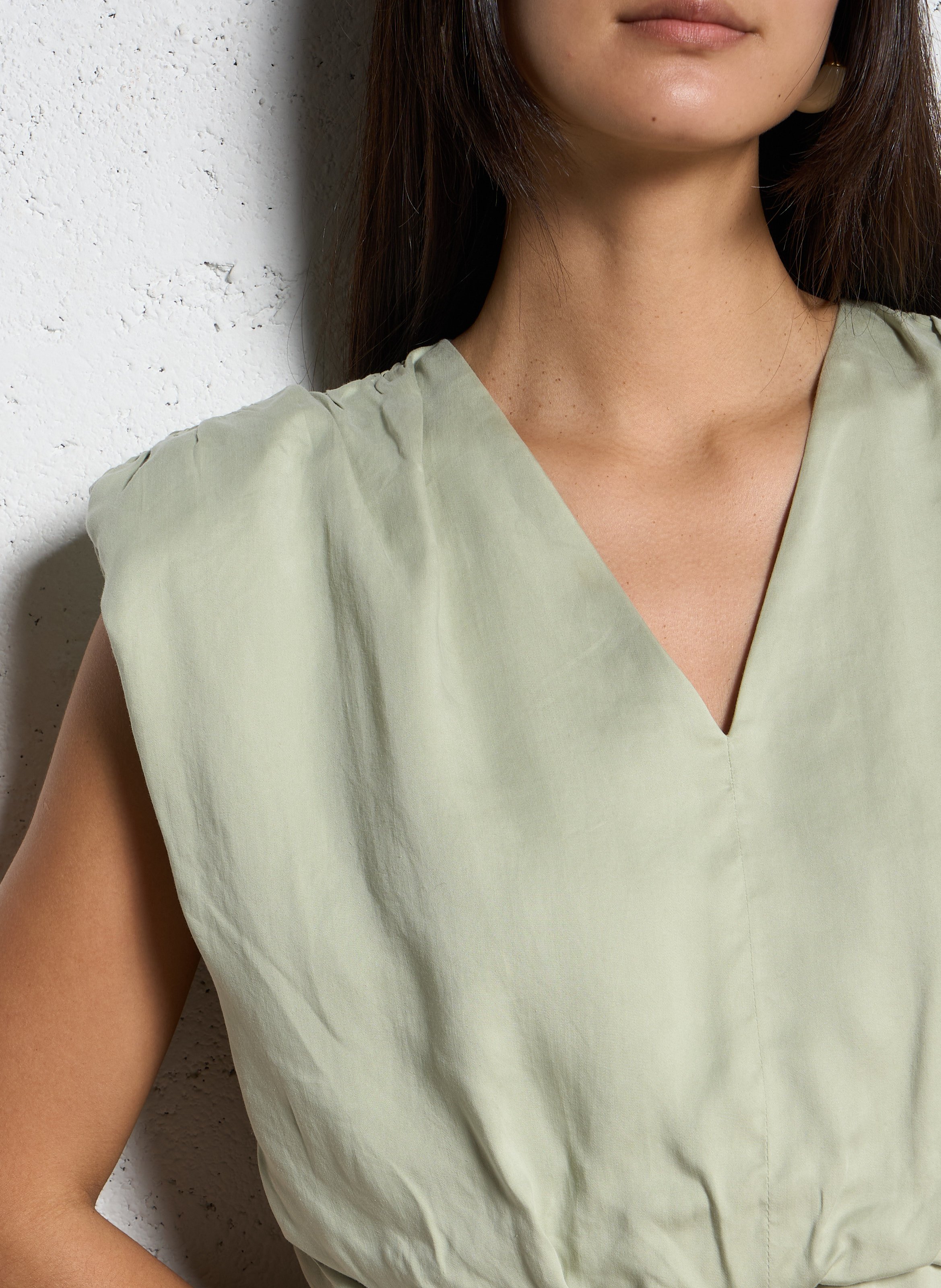 Robe longue col V SUNCOO Vert