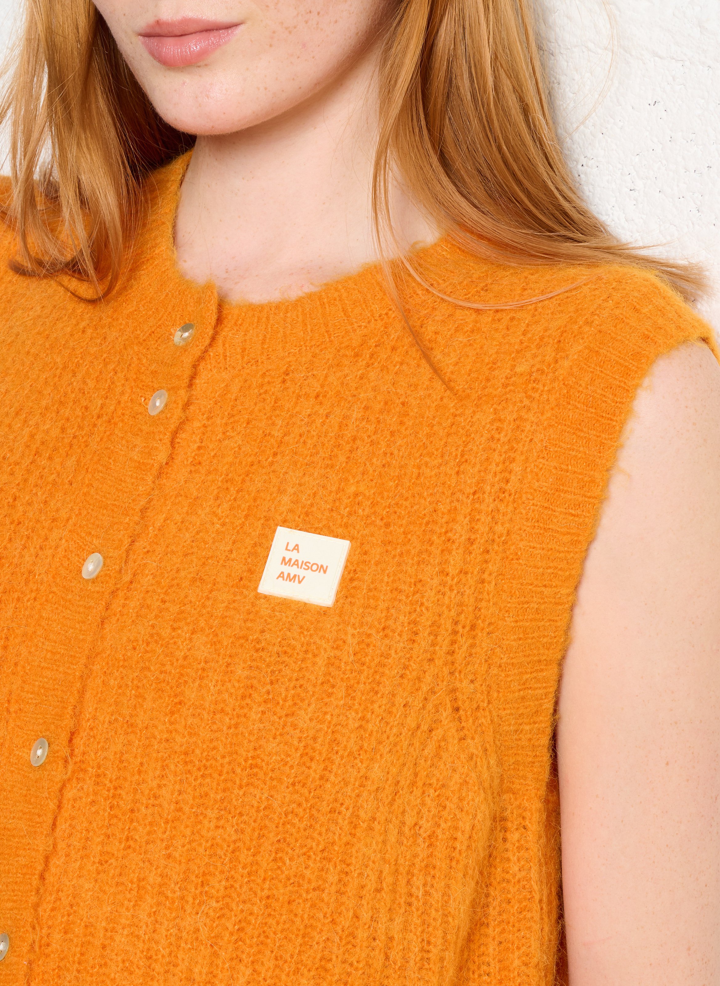 Gilet sans manches en maille duveteuse AMERICAN VINTAGE Orange