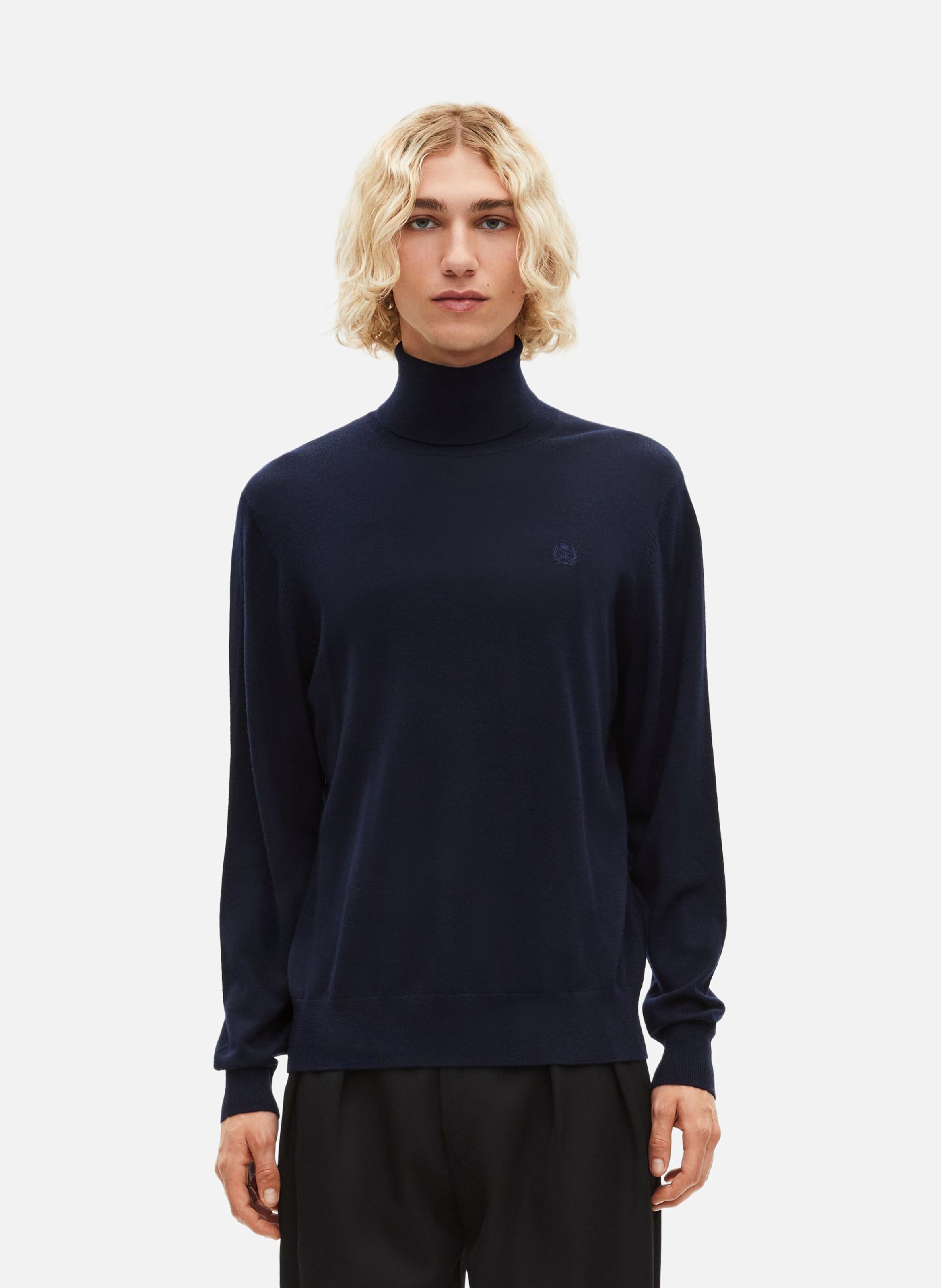 Merino wool roll-neck sweater THE KOOPLES Blue