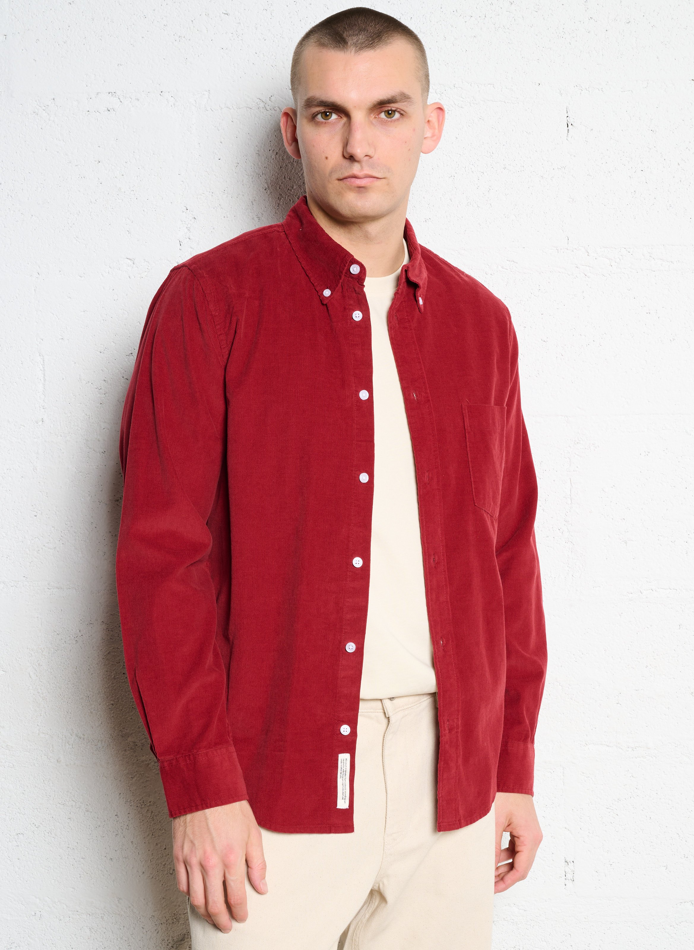 Straight-cut organic cotton shirt with classic collar MINIMUM