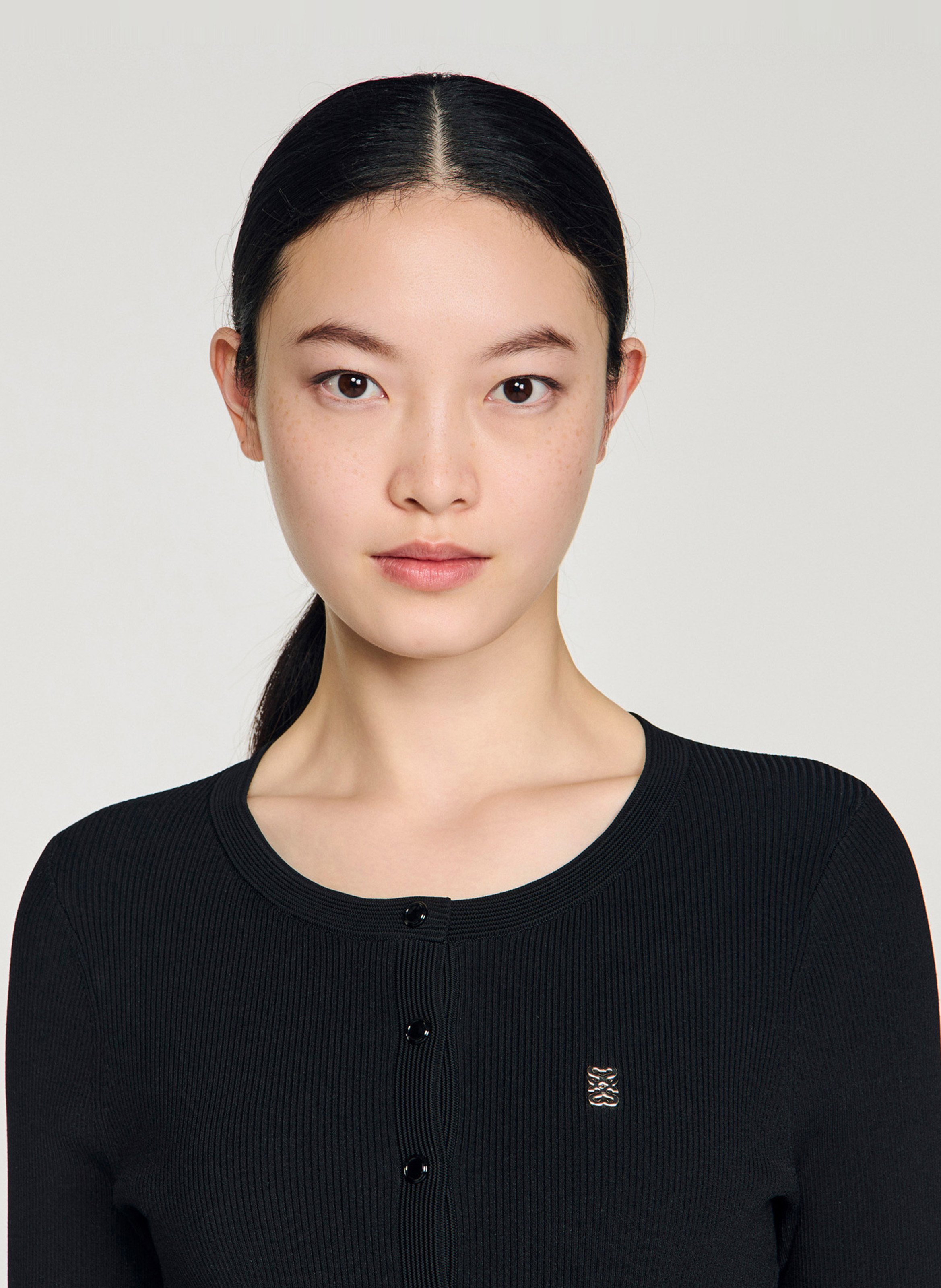 Korte jurk met ronde hals SANDRO Zwart