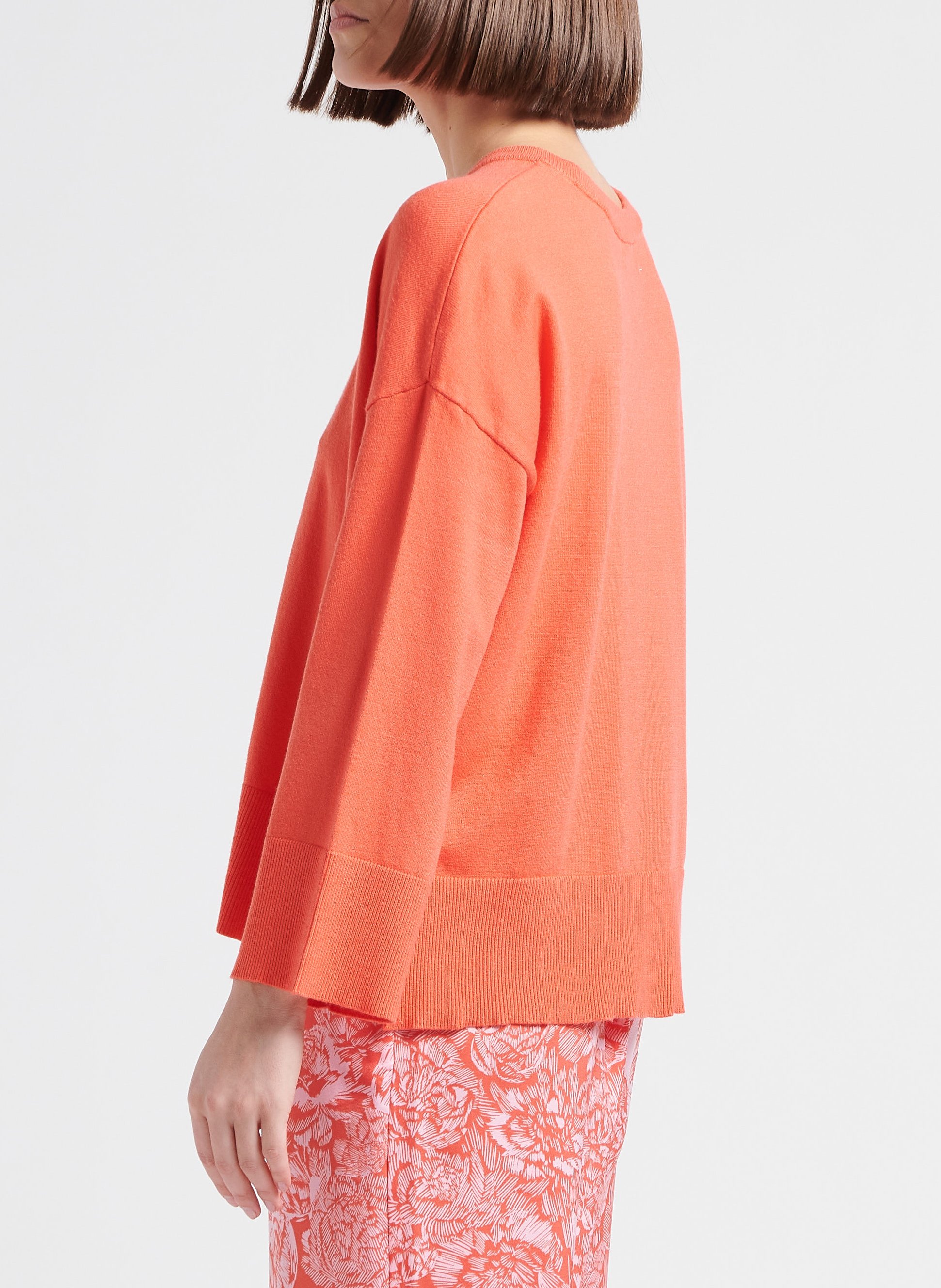 Pull col rond en maille mélangée MOSS COPENHAGEN Rose