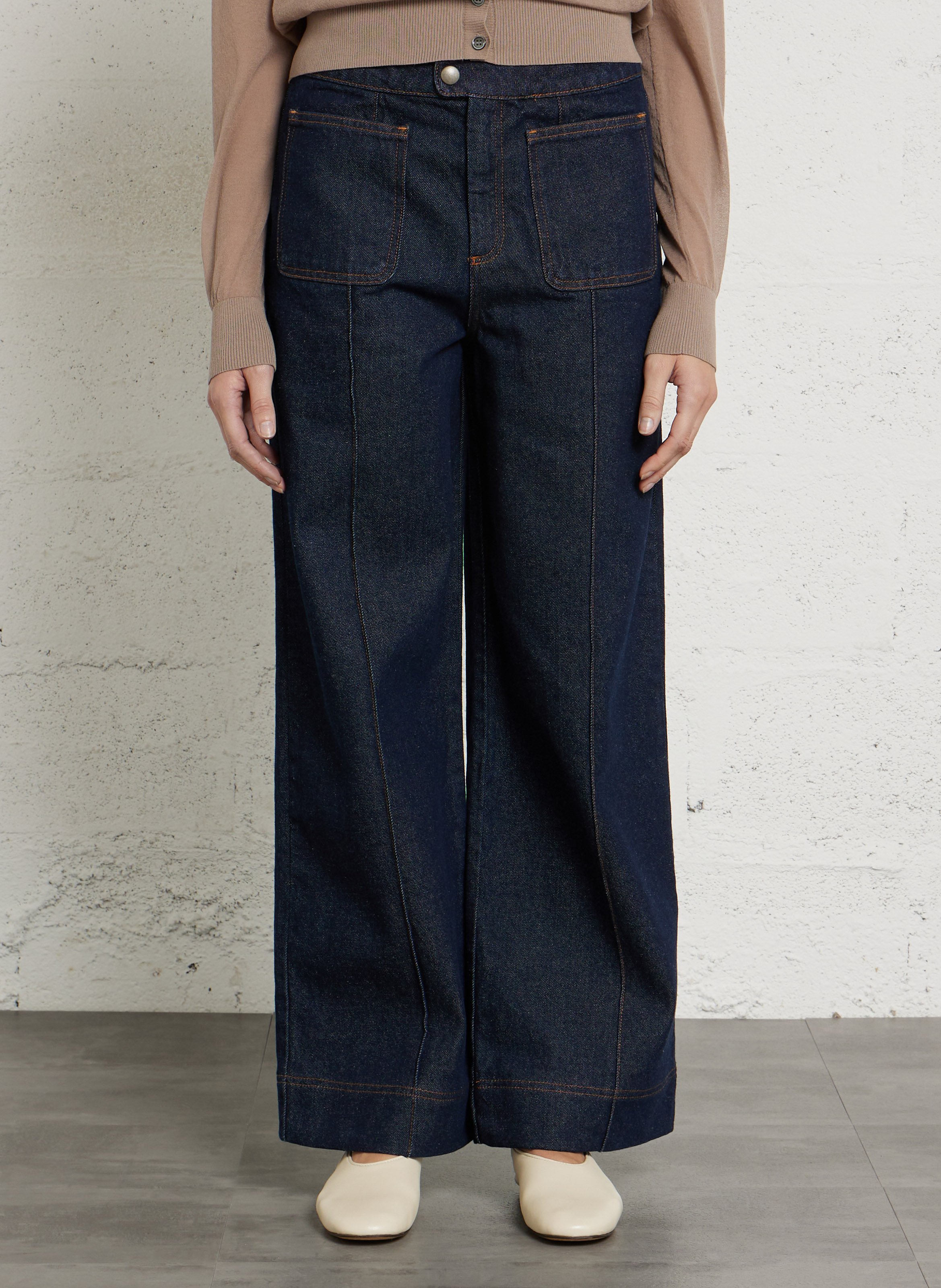 Straight organic cotton jeans SOEUR Blue