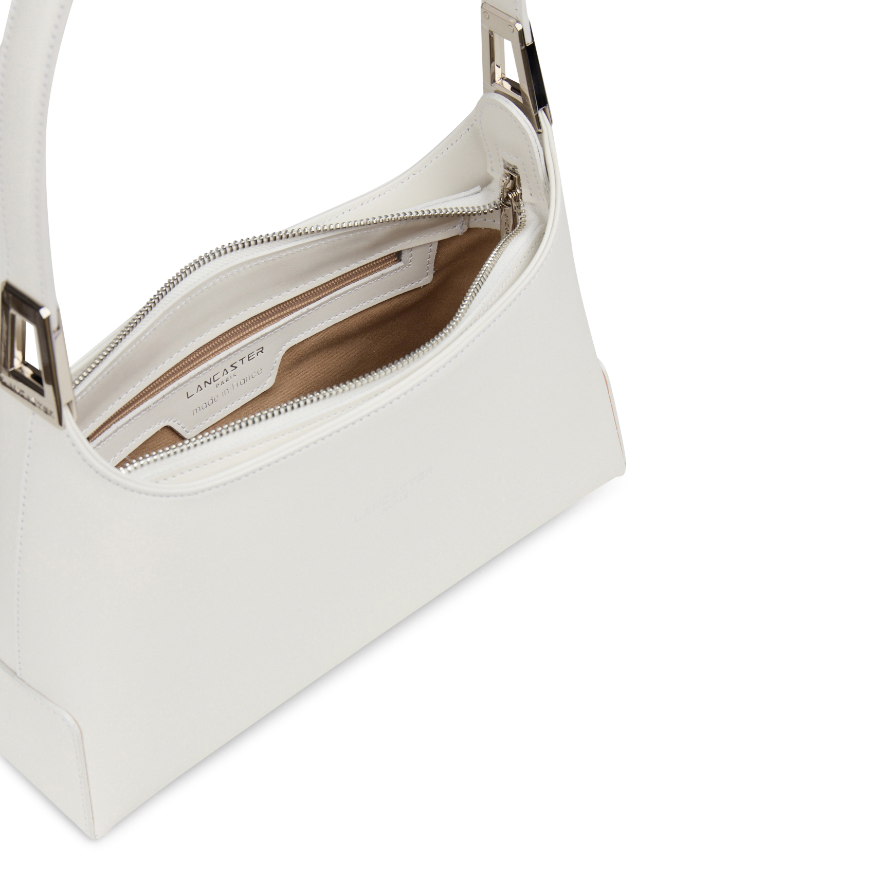 Baguette-Tasche aus Glattleder LANCASTER PARIS Weiss