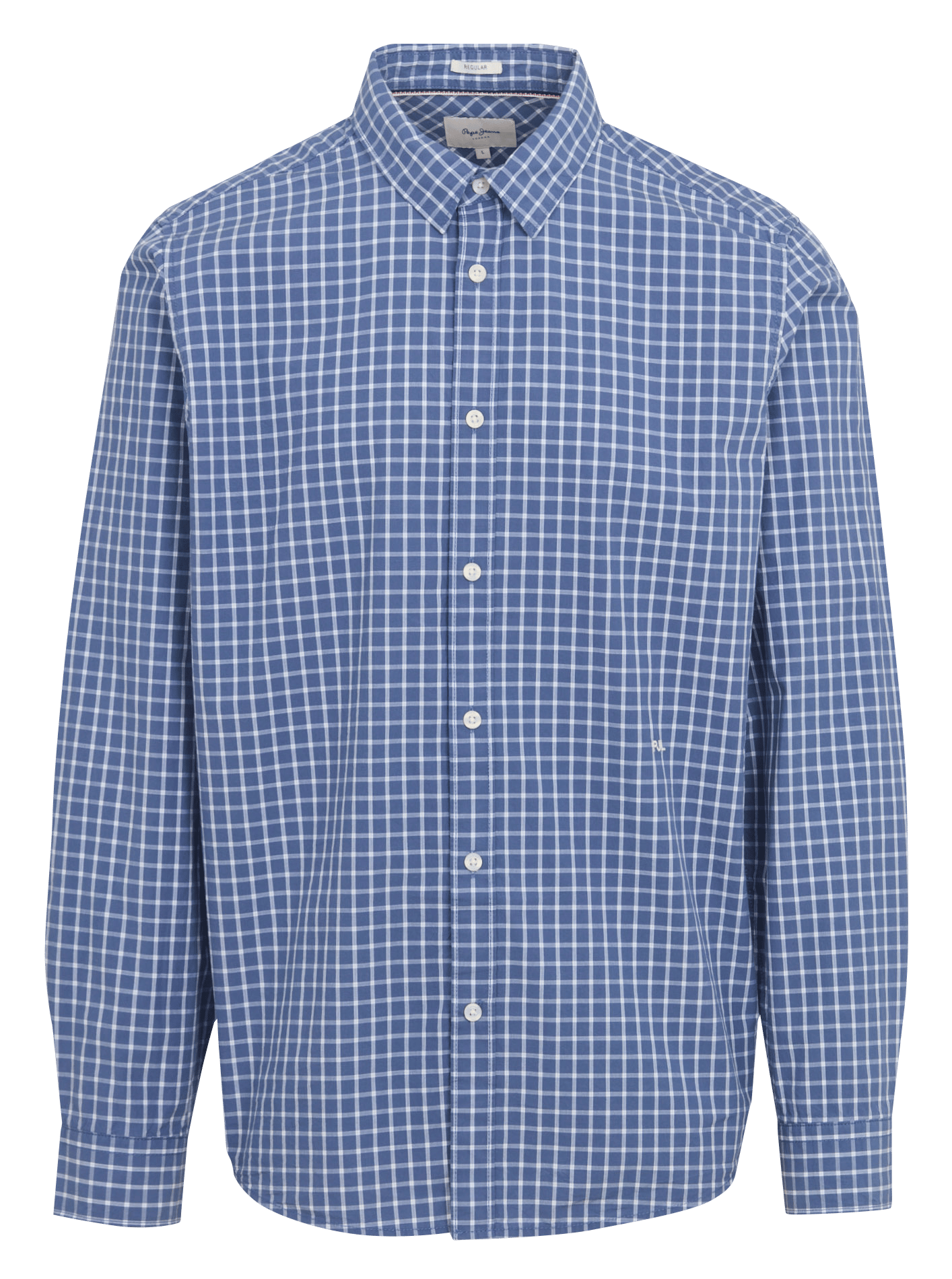 Kariertes Baumwollhemd mit klassischem Kragen, Regular Fit PEPE JEANS Blau