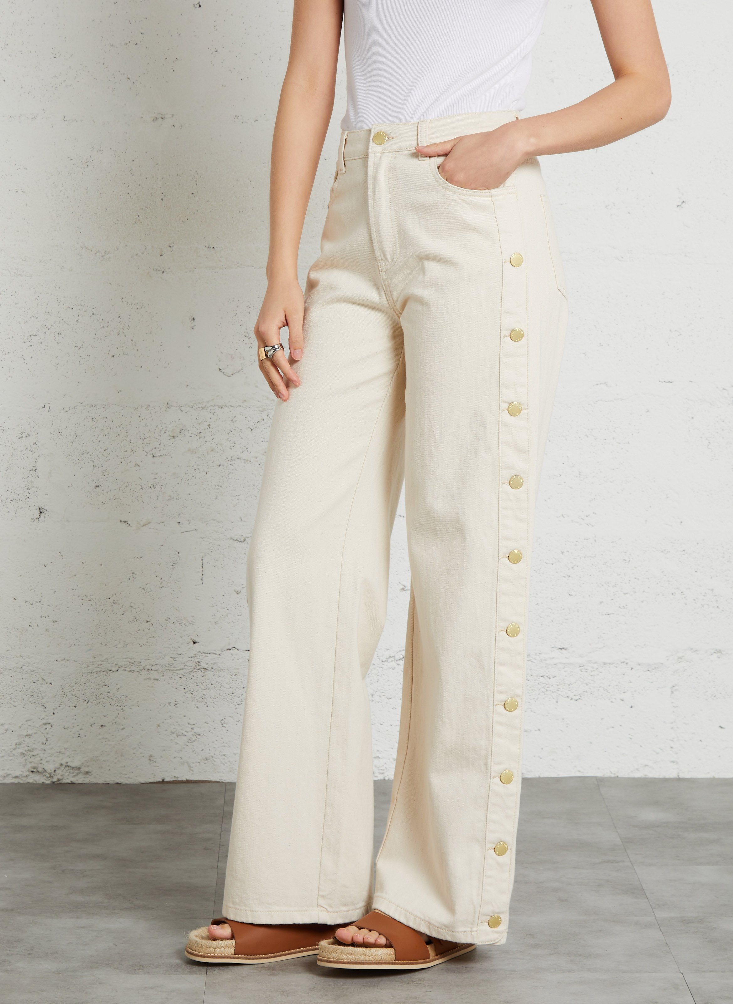 Jean droit en coton LA PETITE ETOILE Blanc