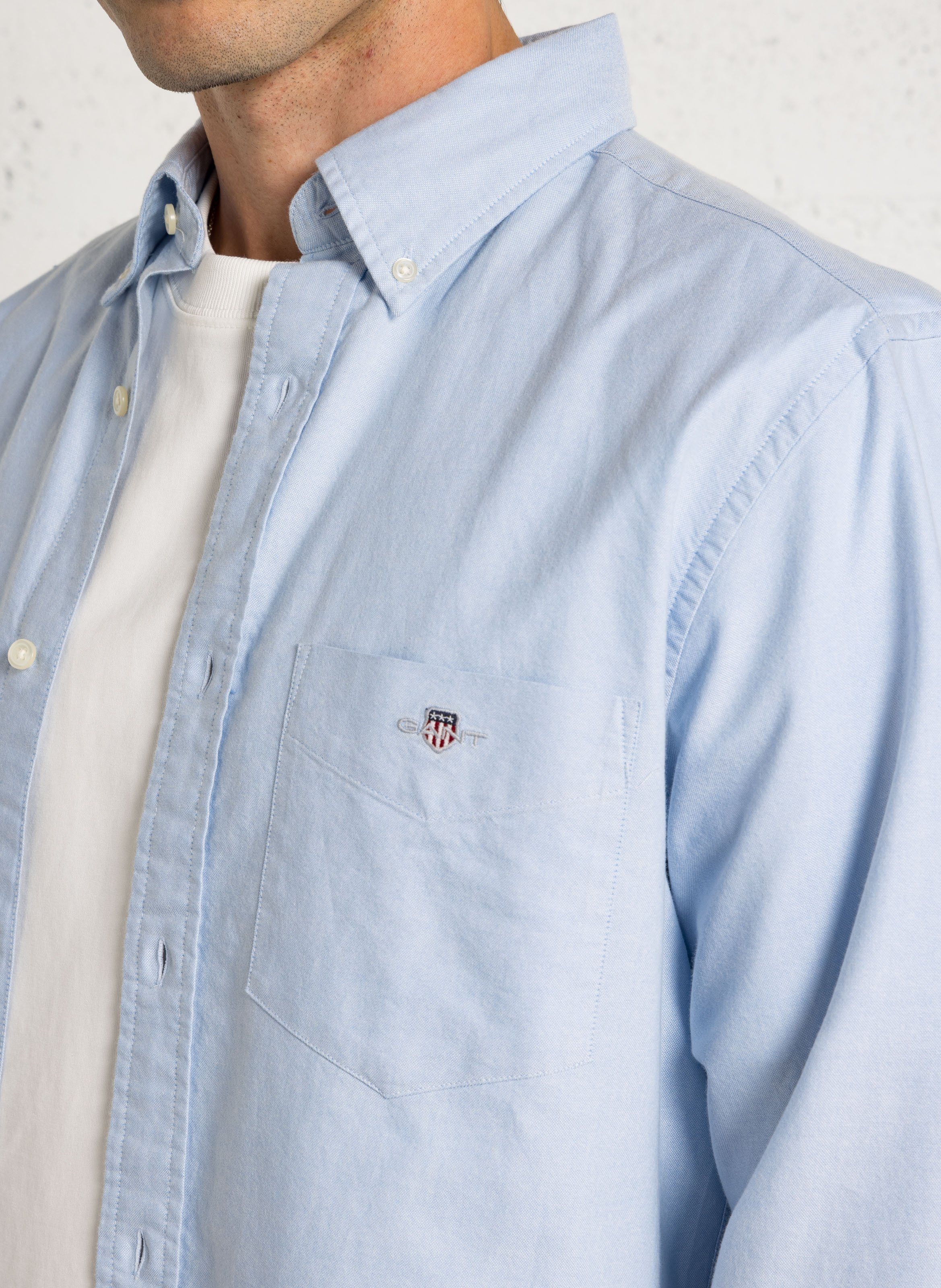 Chemise regular-fit col américain en coton GANT Bleu